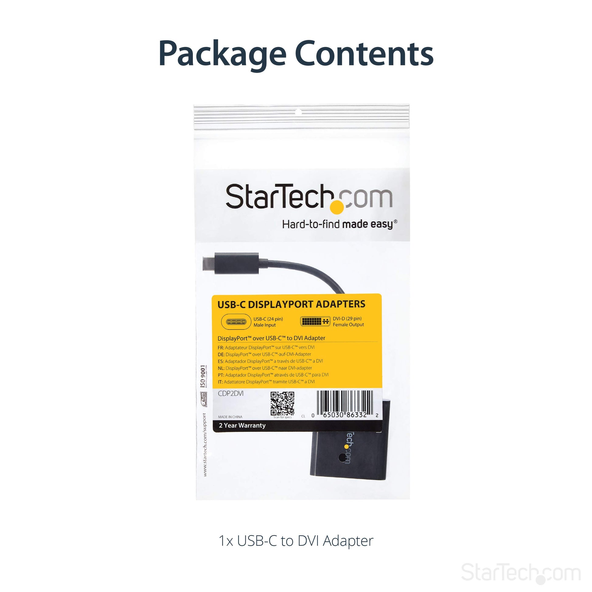 StarTech.com USB-C to DVI Adapter/Converter for MacBook (CDP2DVI)