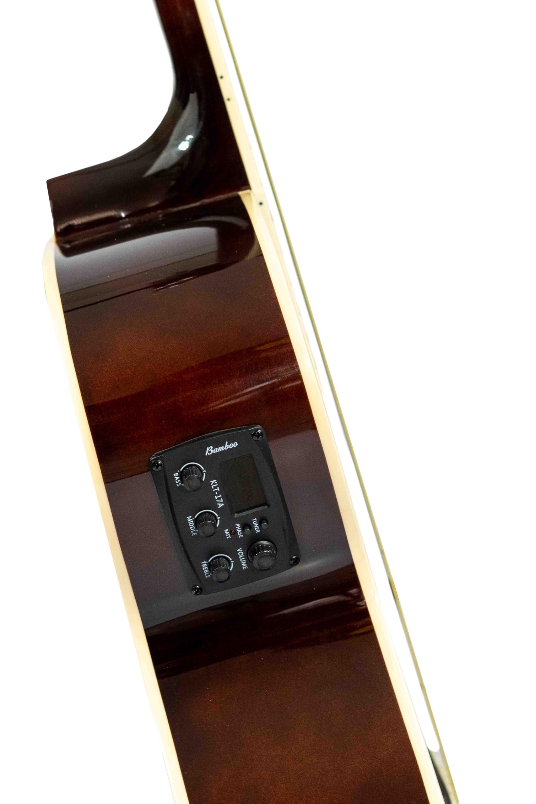 BAMBOO, Guitarra Electroacustica Sunburst, Linden 40" - Incluye Funda - Guitarra Acustica con corte y equalizador para principiantes.