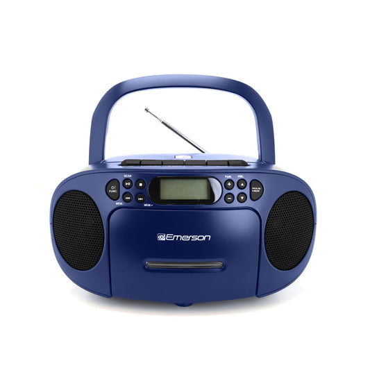 Reproductor de CD Emerson Negro con Cassette y Radio Am/FM Sistema Estéreo Portátil