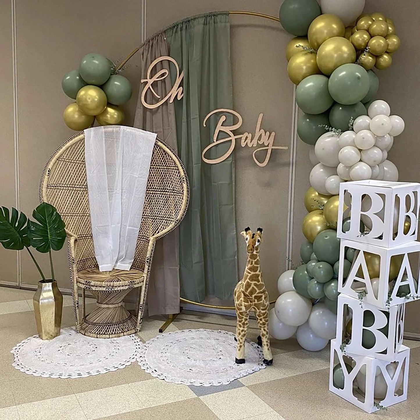 Letrero de bebé para baby shower, decoraciones de baby shower para fiestas de revelación de género, primer cumpleaños del bebé y fondos de fotos | Decoraciones de niño/niña y fondo de fiesta