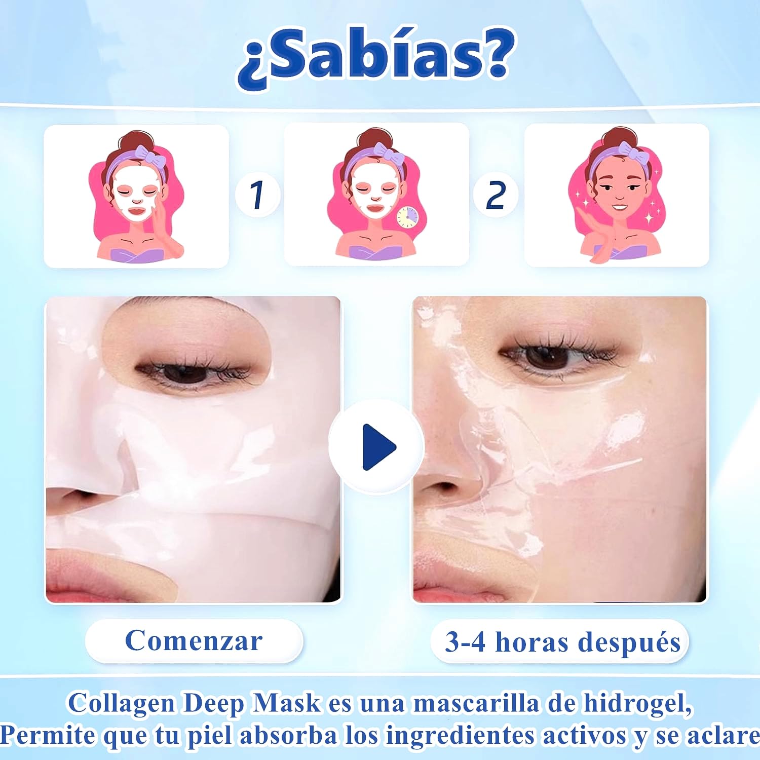 SINYI 4PCS Collagen Mask, Mascarilla Nocturna de Colágeno,Pore Minimizing Elasticity Improvem, Mascarilla Nocturna de Colágeno Profundo para Elasticidad，Reafirmar e Hidratar，Deep collagen mask