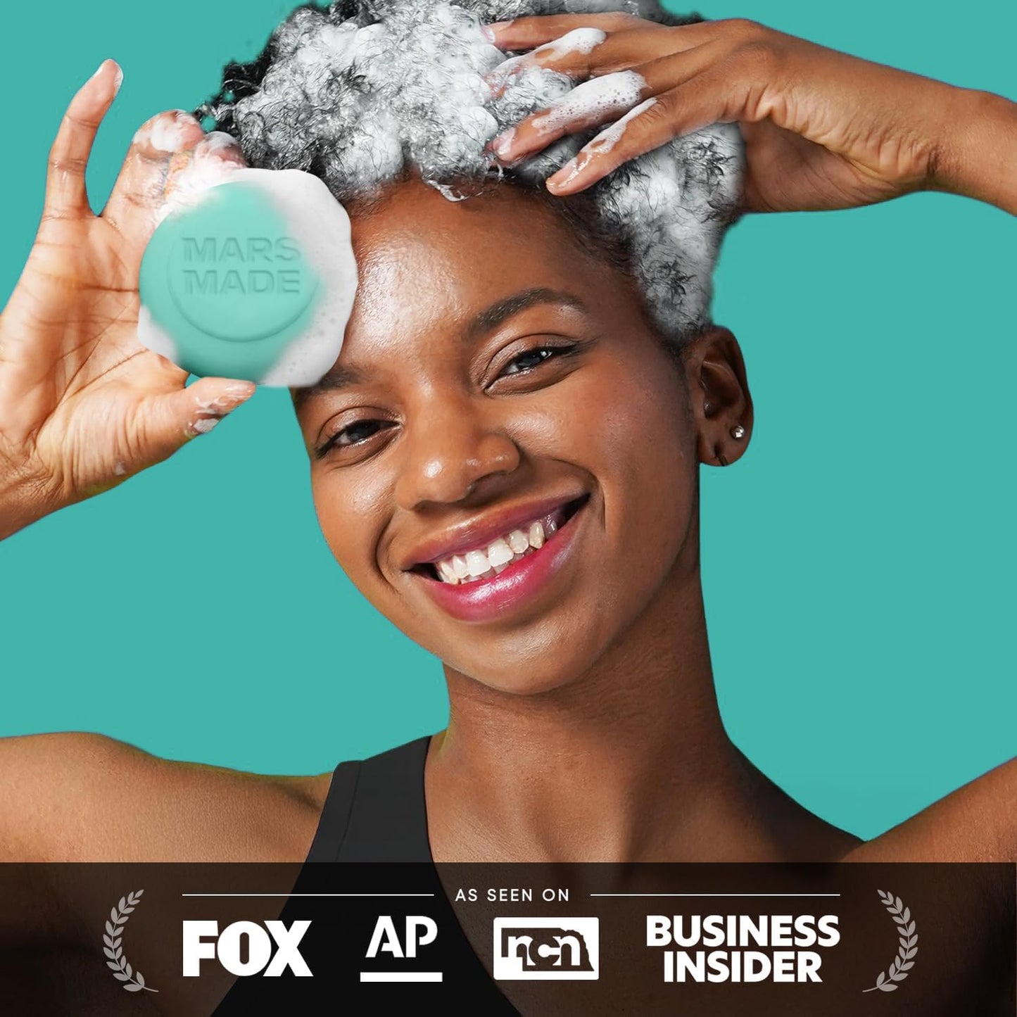 Mars Made Centella Shampoo Bar 2.0 - Jabón natural hidratante e hidratante para el cabello y el cuero cabelludo, champú sólido para todo tipo de cabello.