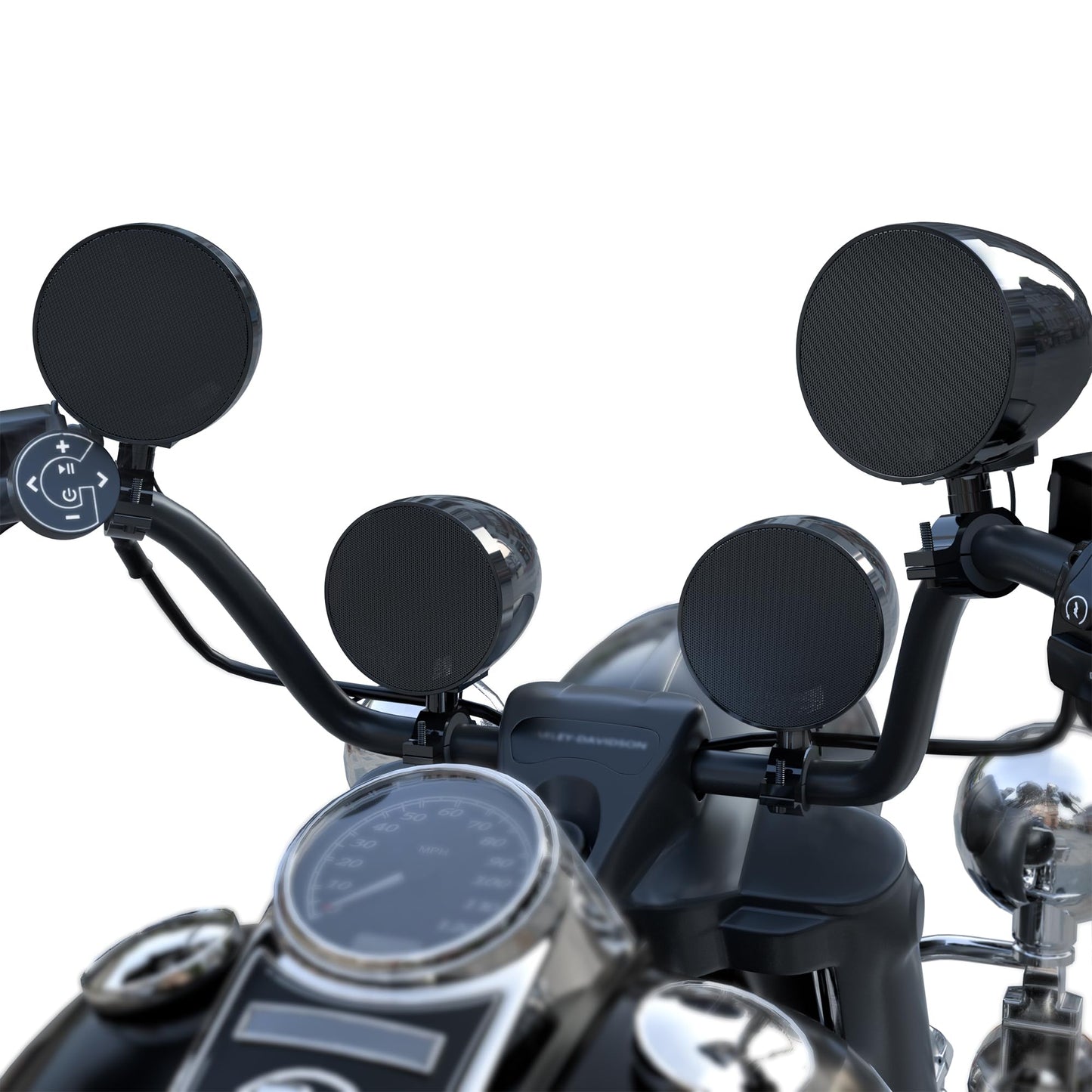 GoHawk - Altavoces Bluetooth para motocicleta, sistema de audio con amplificador de 4.1 canales impermeable de 4.1 canales con altavoces de 4.25 pulgadas | Estéreo de música montado en el manubrio