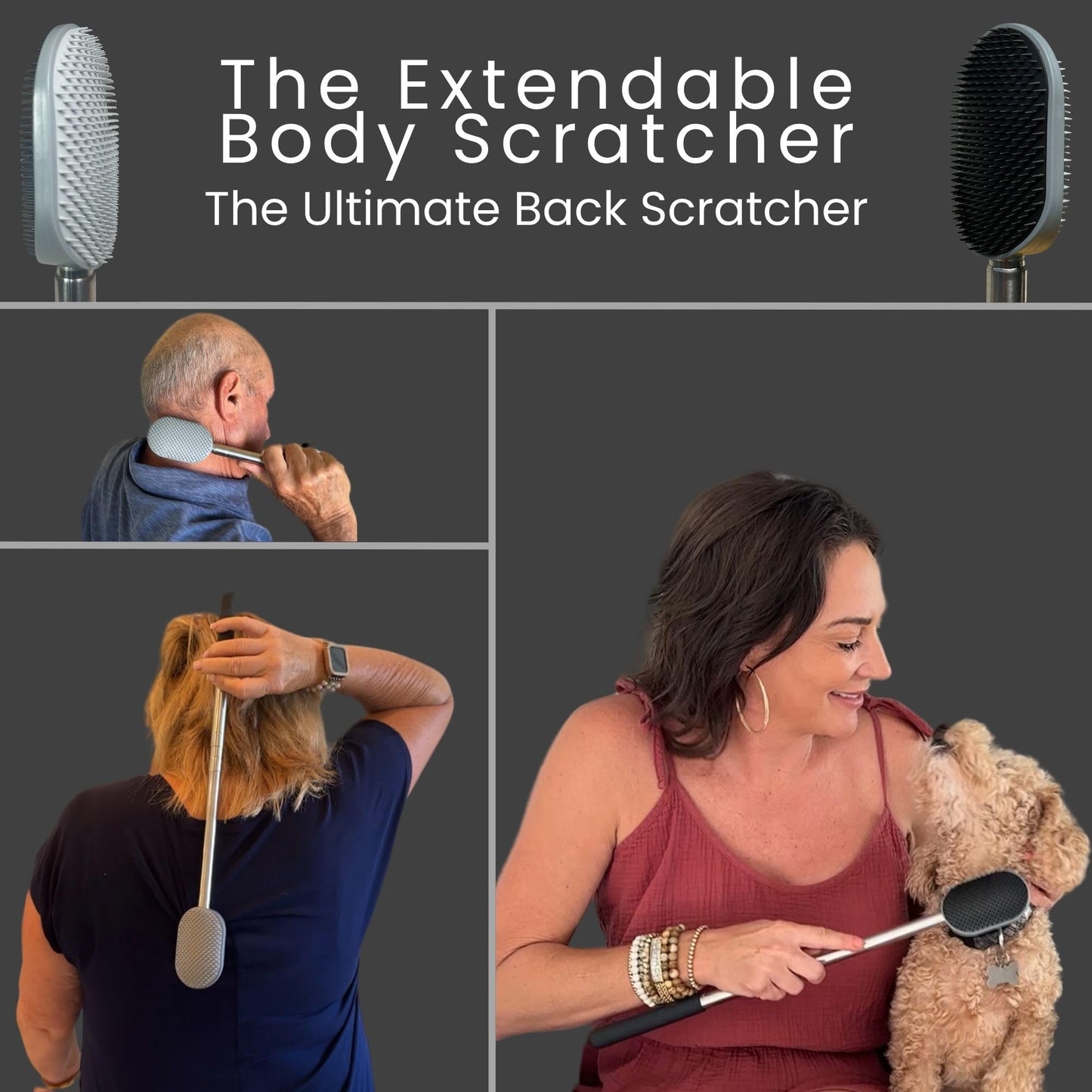 The Body Scratcher The Expansible Scratch Master, Masajeador De Cuero Cabelludo, Masajeador De Espalda Y Exfoliante, Superficie Grande Para Arañazos, Ayuda Con El Estrés Y La Ansiedad, Araña