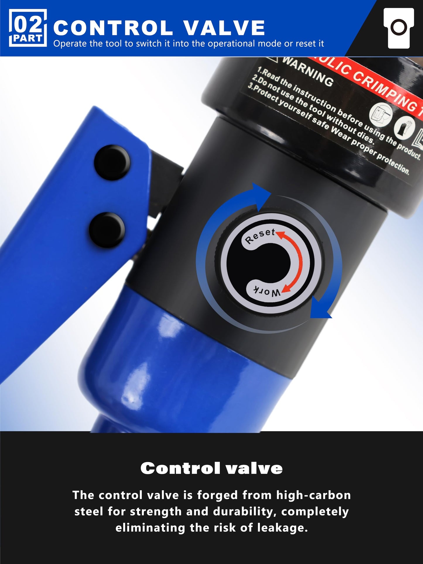 Crimpadora Hidráulica Industrial AMZCNC 16 Toneladas con 13 Juegos de Troqueles