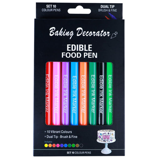 Marcadores de Punta Doble NACOOL 10 Colores para Pasteles, Dulces y Galletas