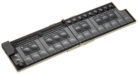 Korg NanoKEY Fold - Controlador plegable de 25 teclas MIDI para teclado con USB-C y TRS-MIDI, color beige arena