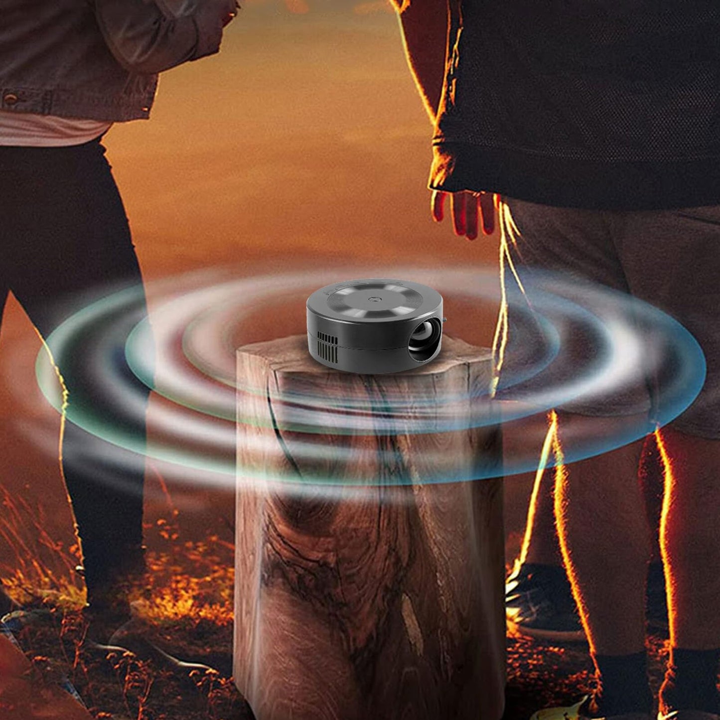 Mini Proyector Zopsc Full HD 1080P Portátil con Altavoz Incorporado para iOS