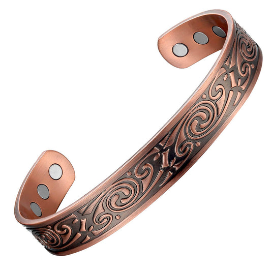 Brazalete de cobre pulseras de cobre para hombre carpiano pulsera de magnética para hombres con imanes brazalete pulsera magnética pulseras cumpleaños regalos de navidad