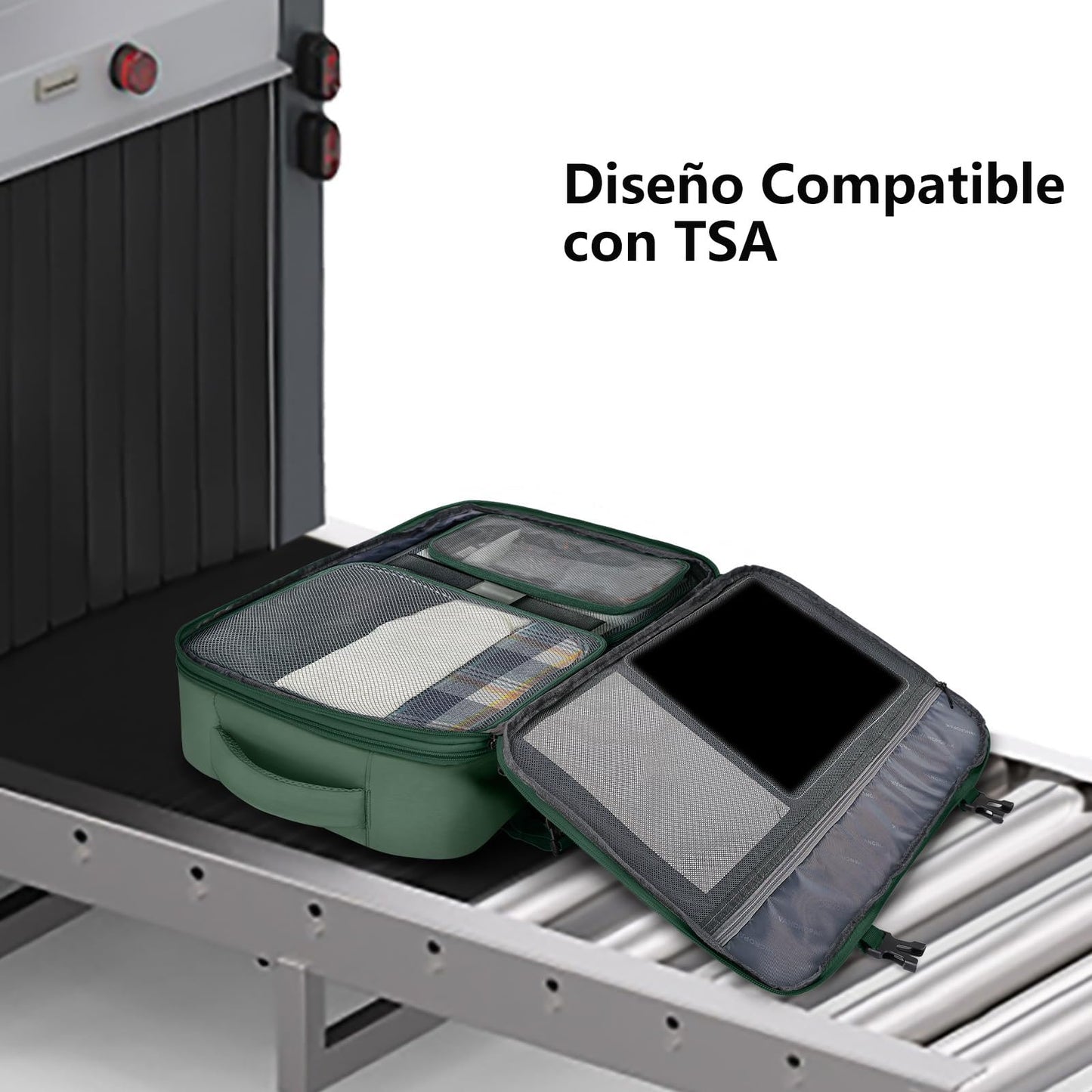 Mochila de Viaje Vancropak Verde Grande Expandible Impermeable para Mujer y Hombre