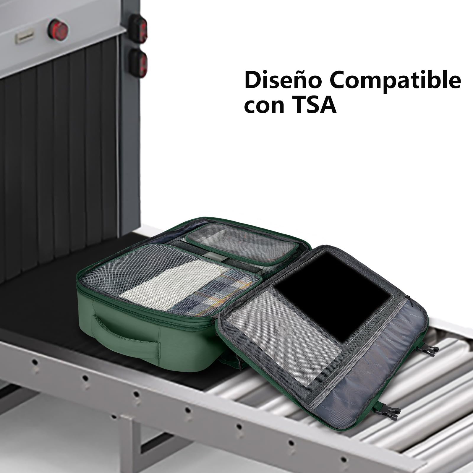 Mochila de Viaje Vancropak Verde Grande Expandible Impermeable para Mujer y Hombre