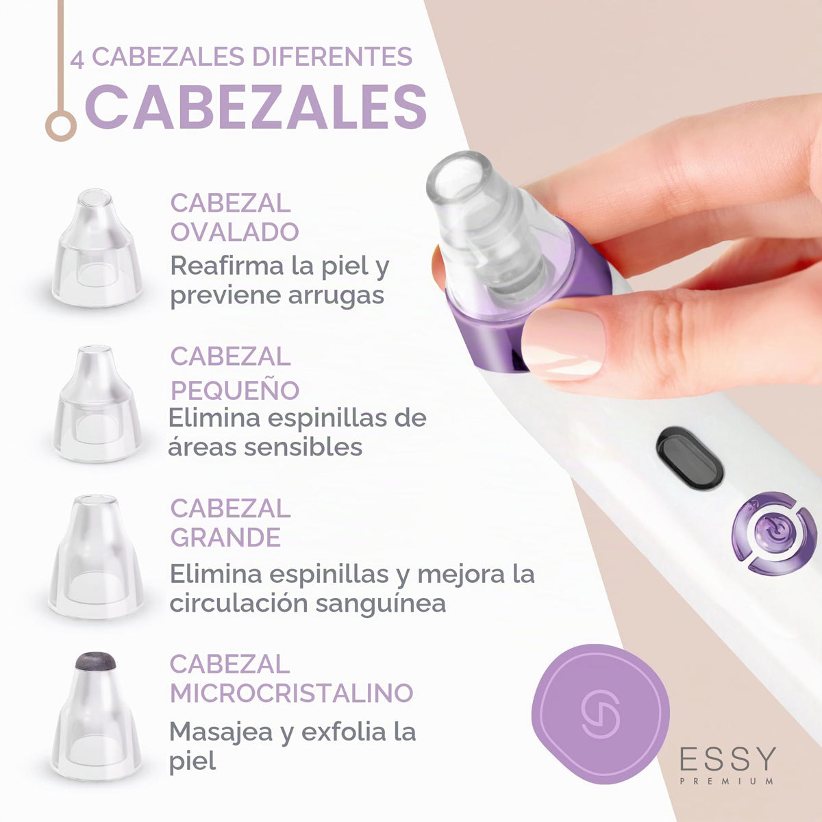 Essy máquina limpiadora facial para aspiración de espinillas (morado)