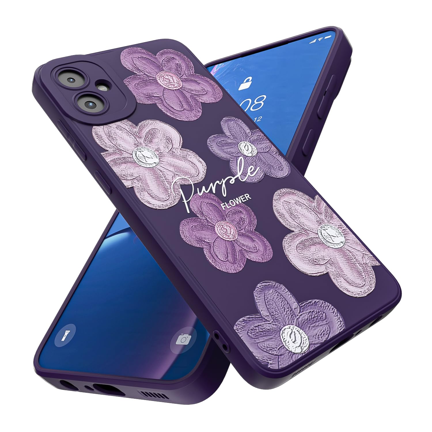 Threehao Funda para Samsung Galaxy A05, Ultra Delgado Flexible Suave TPU Silicona Carcasa con Moda Aesthetic Dibujos Flores, Antigolpes Anti-arañazos Protectora Case para Samsung A05