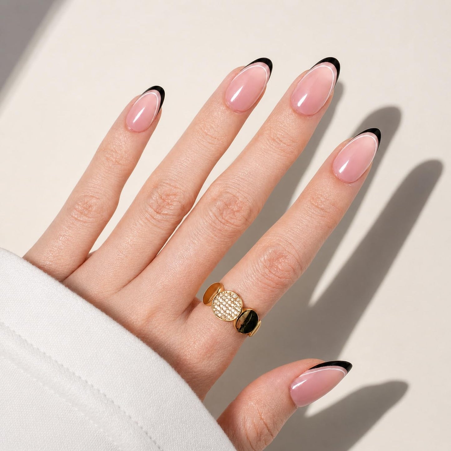 SXC Uñas postizas de la marca Cosmetics | Serie X1, almendra corta (033 Noir Edge)
