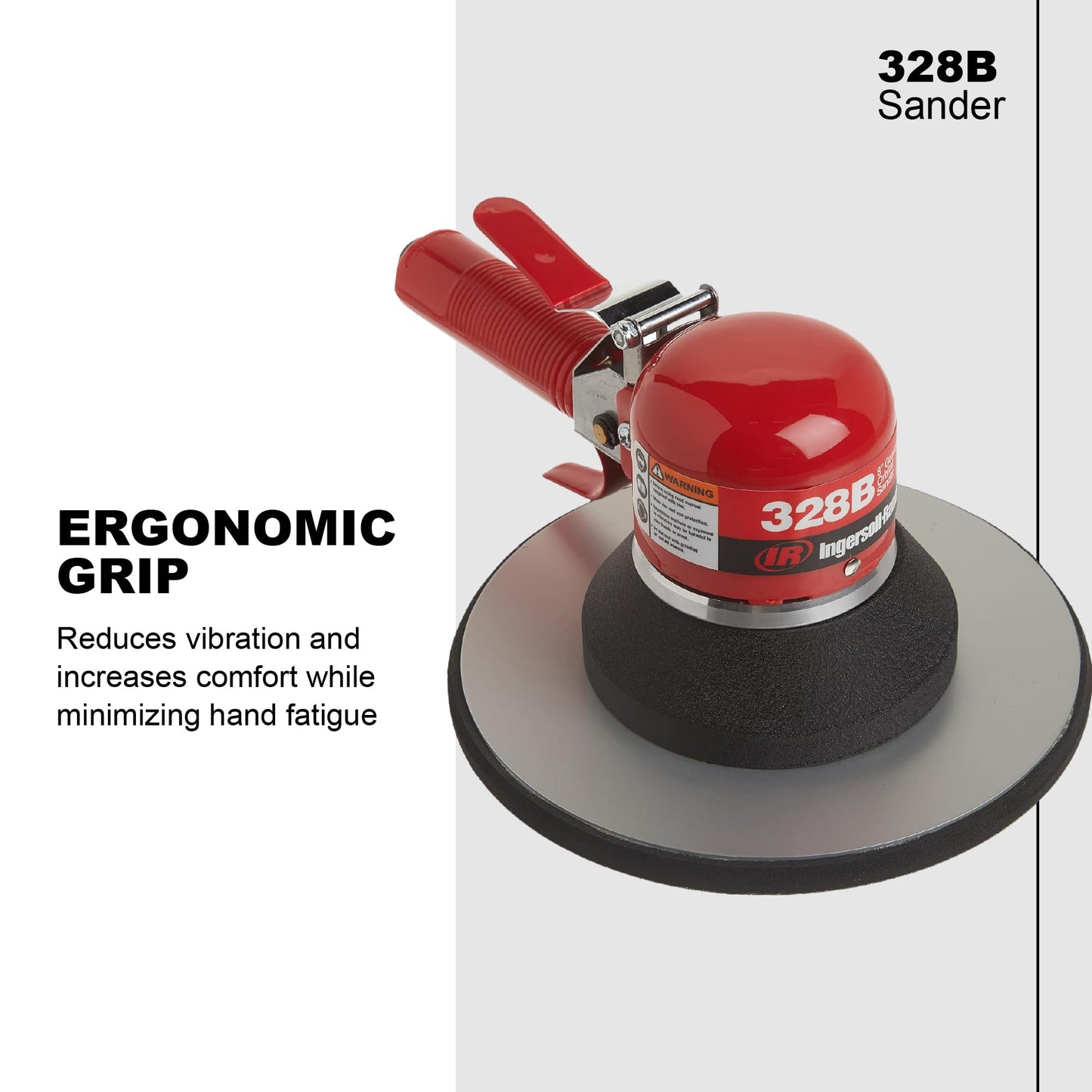 Ingersoll Rand Lijadora Neumática Orbital con Engranajes de Doble Acción 328B, Almohadilla Adhesiva de 8", órbita de 5/32", 825 RPM, 0,25 HP
