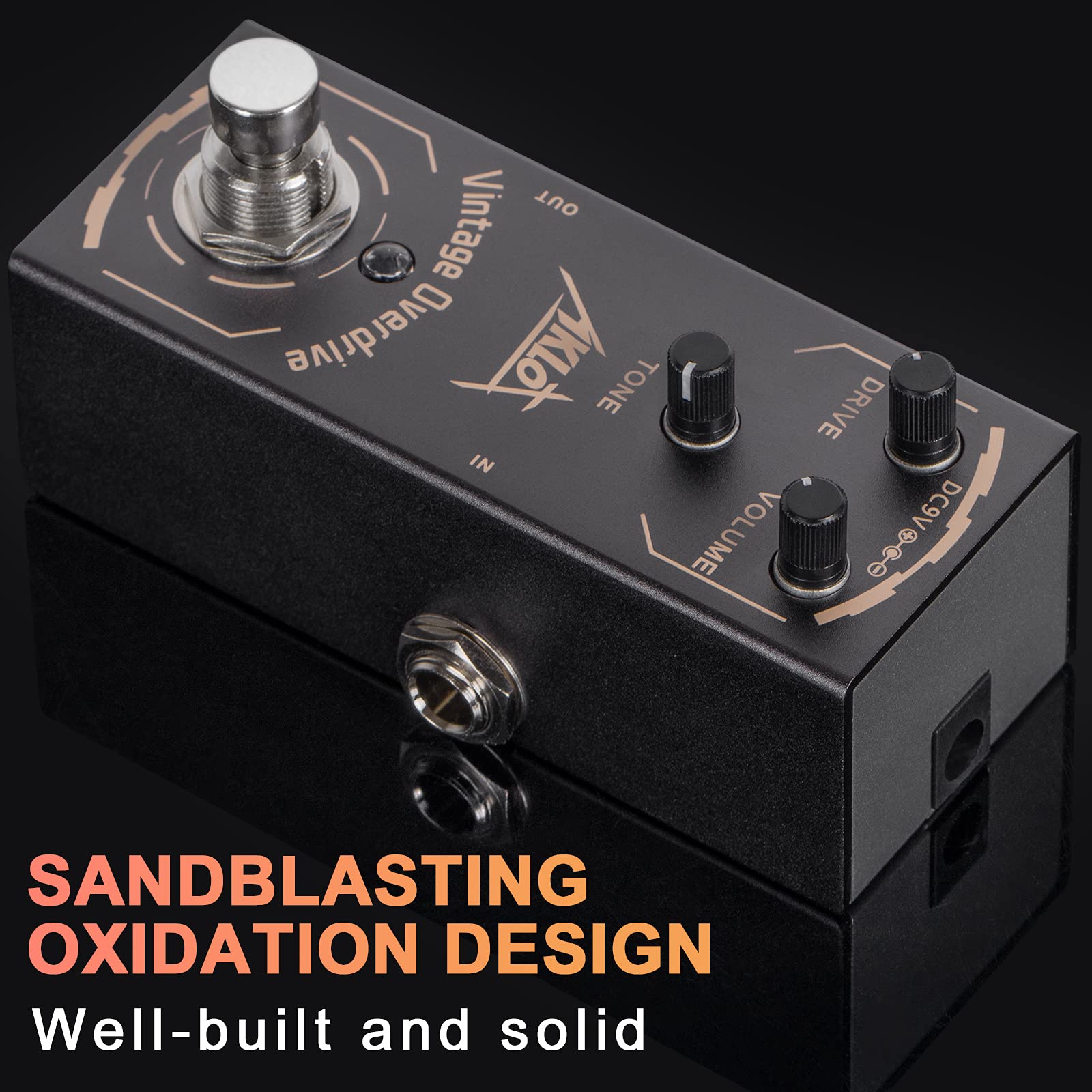 AKLOT - Pedal de sobremarcha clásico, pedal de efectos de guitarra eléctrica mini tipo único DC 9V True Bypass
