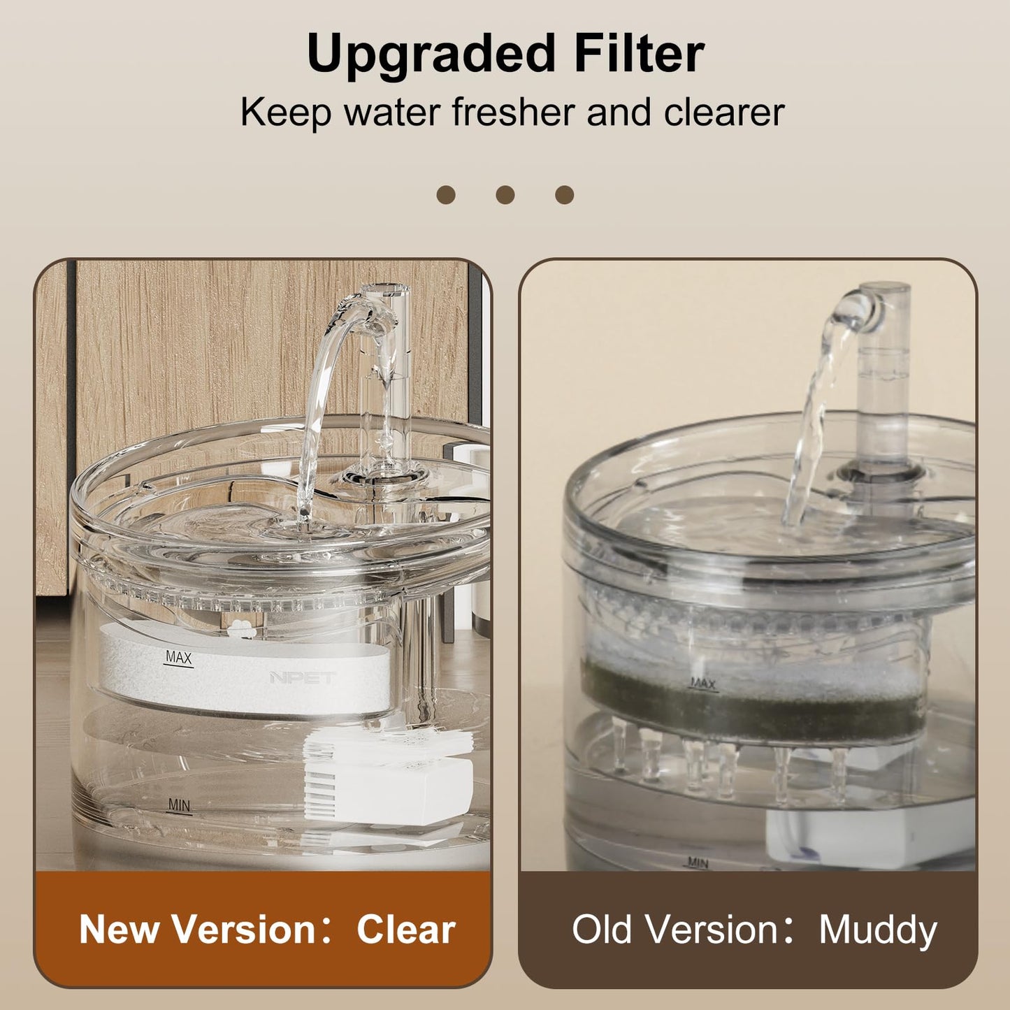 Filtros de Repuesto NPET Blanco para Fuente de Gato y Dispensador de Agua para Mascotas