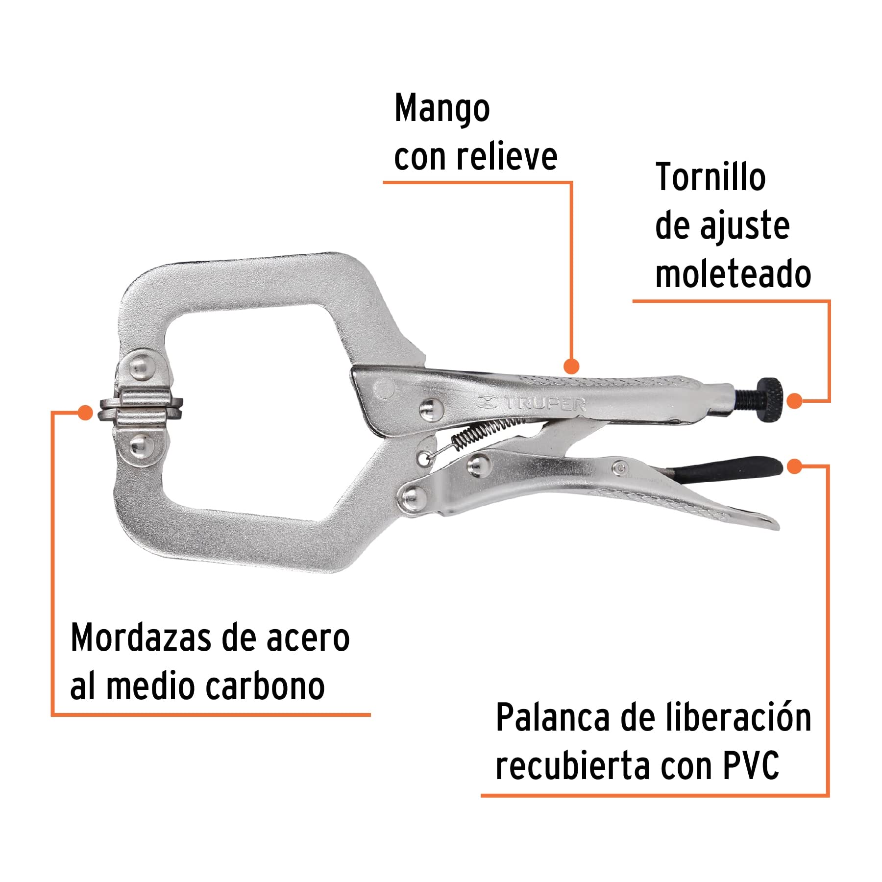 Pinza de Presión Truper Red con Mordaza Autoajustable de 6 Pulgadas