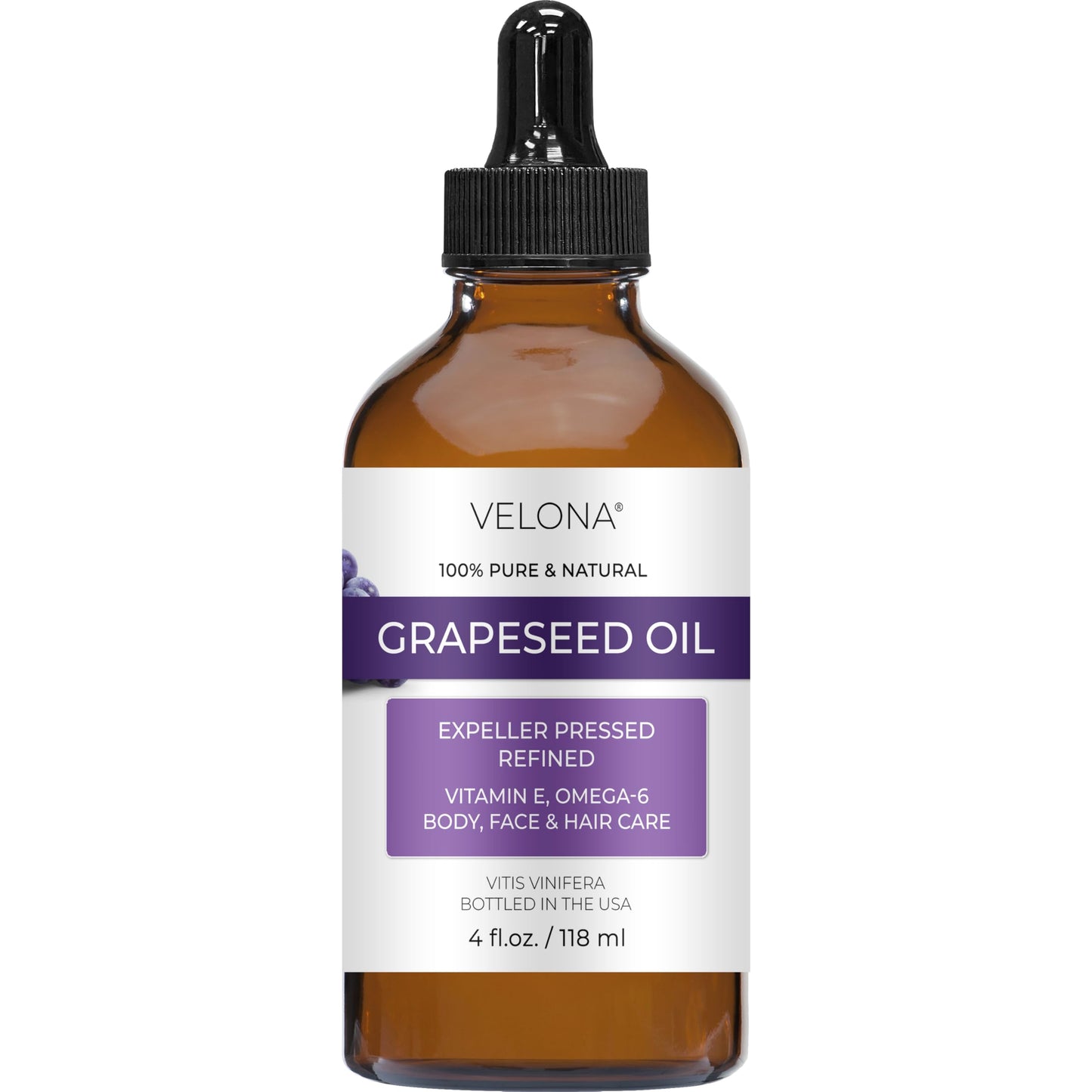 velona Aceite De Semilla De Uva 4 Fl Oz | Aceite Transportador Puro Y Natural | Refinado, Prensado En Frío | Cocina, Piel, Cara, Cuerpo, Cuidado Del Cabello | Usar Hoy - Enjoy Results