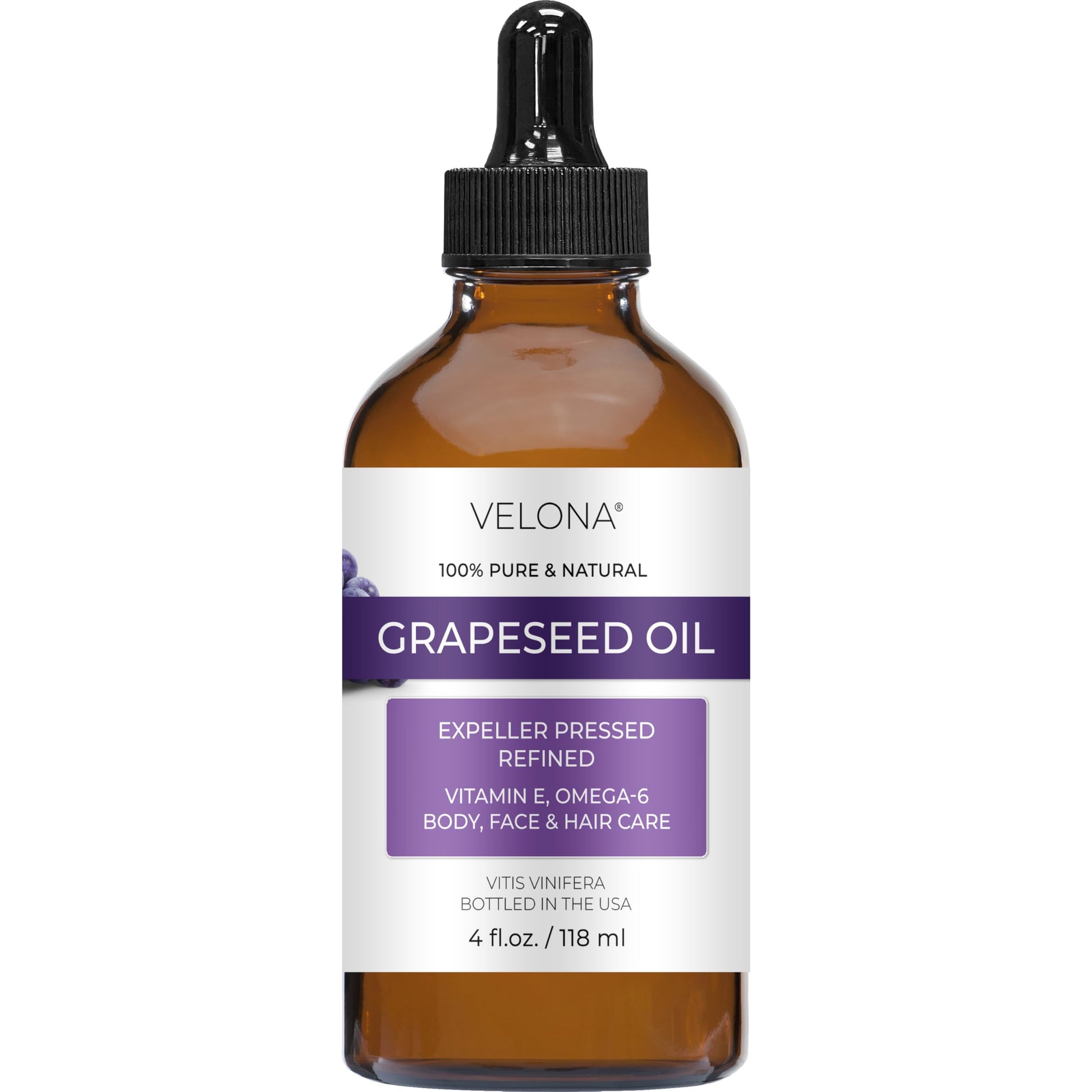 velona Aceite De Semilla De Uva 4 Fl Oz | Aceite Transportador Puro Y Natural | Refinado, Prensado En Frío | Cocina, Piel, Cara, Cuerpo, Cuidado Del Cabello | Usar Hoy - Enjoy Results