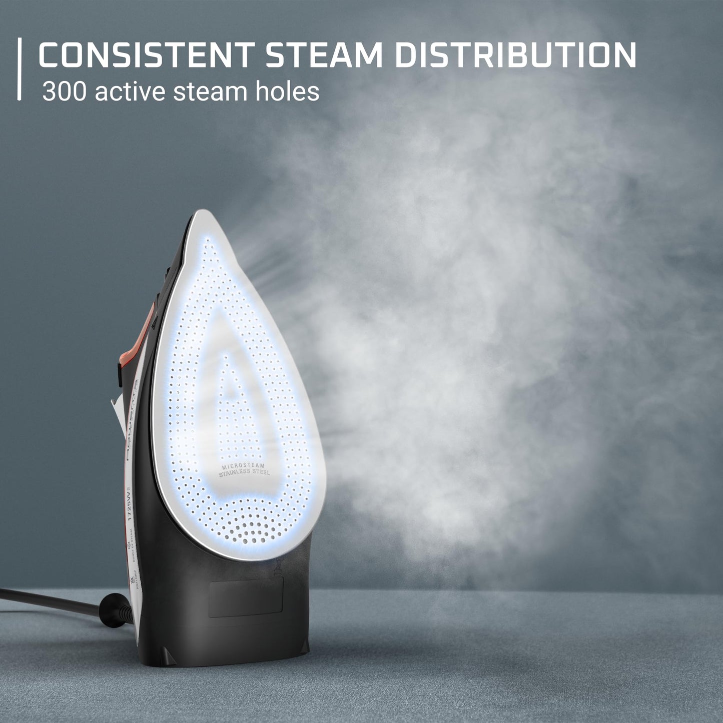 Plancha de Vapor Rowenta TFAL negra con Suela de Acero Inoxidable 1700W