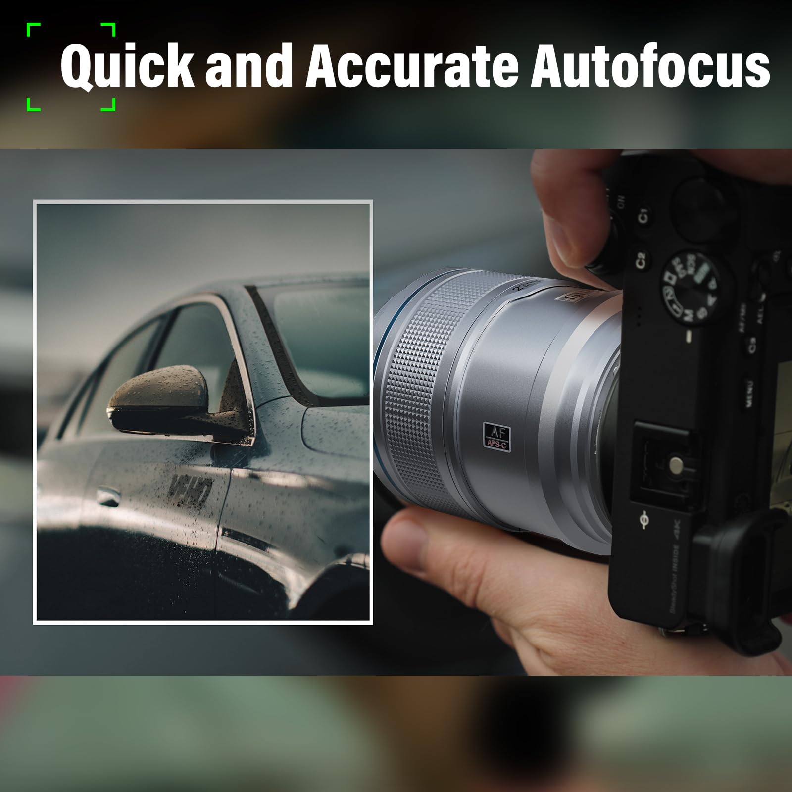 Sirui Sniper Autofocus Lens Set, F1.2 Gran Angular APS-C Camera Lens for A5 A6 A7 FX A9 ZV-E Series (E Mount, Silver)
