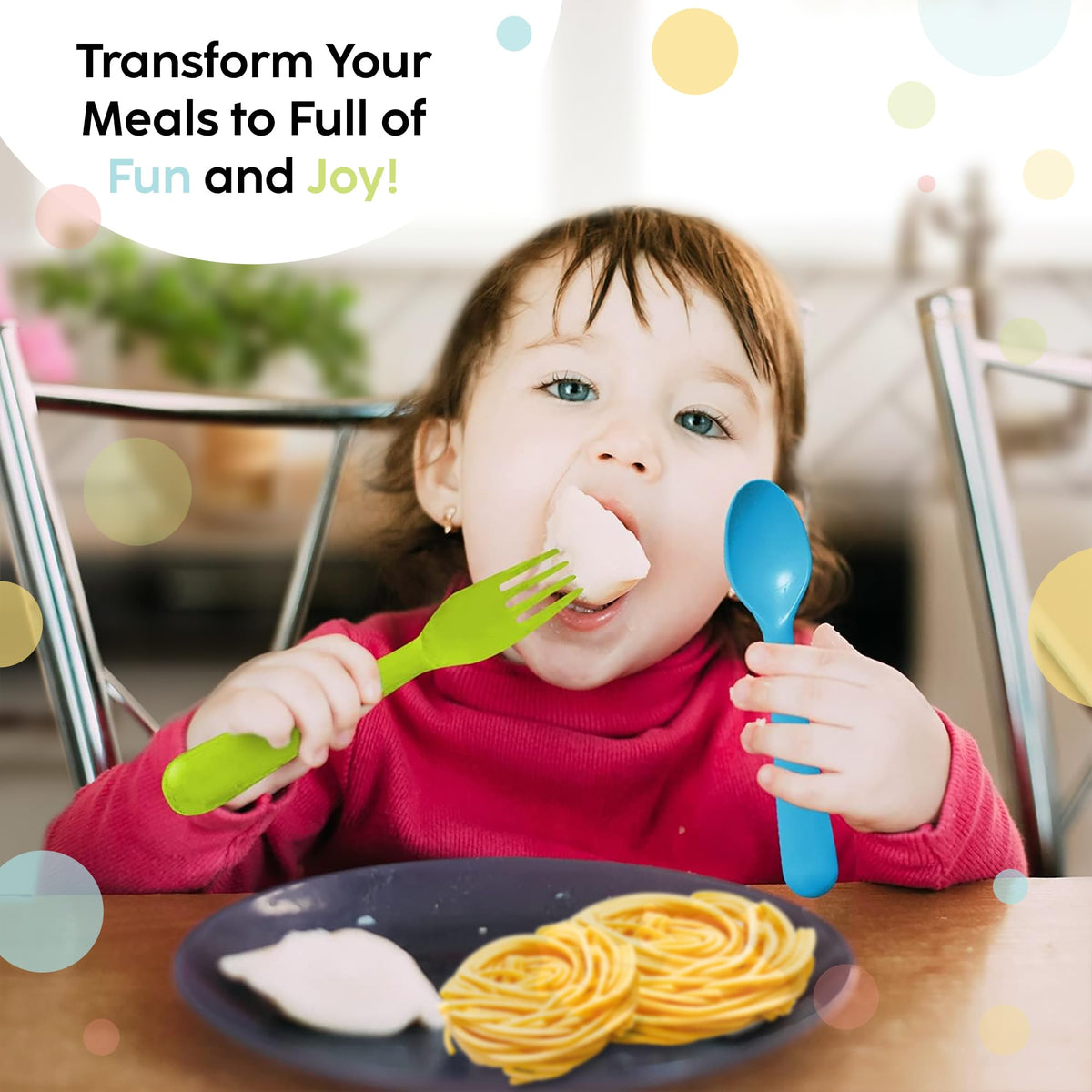 Plaskidy utensilios de plástico para niños pequeños, 16 Forks