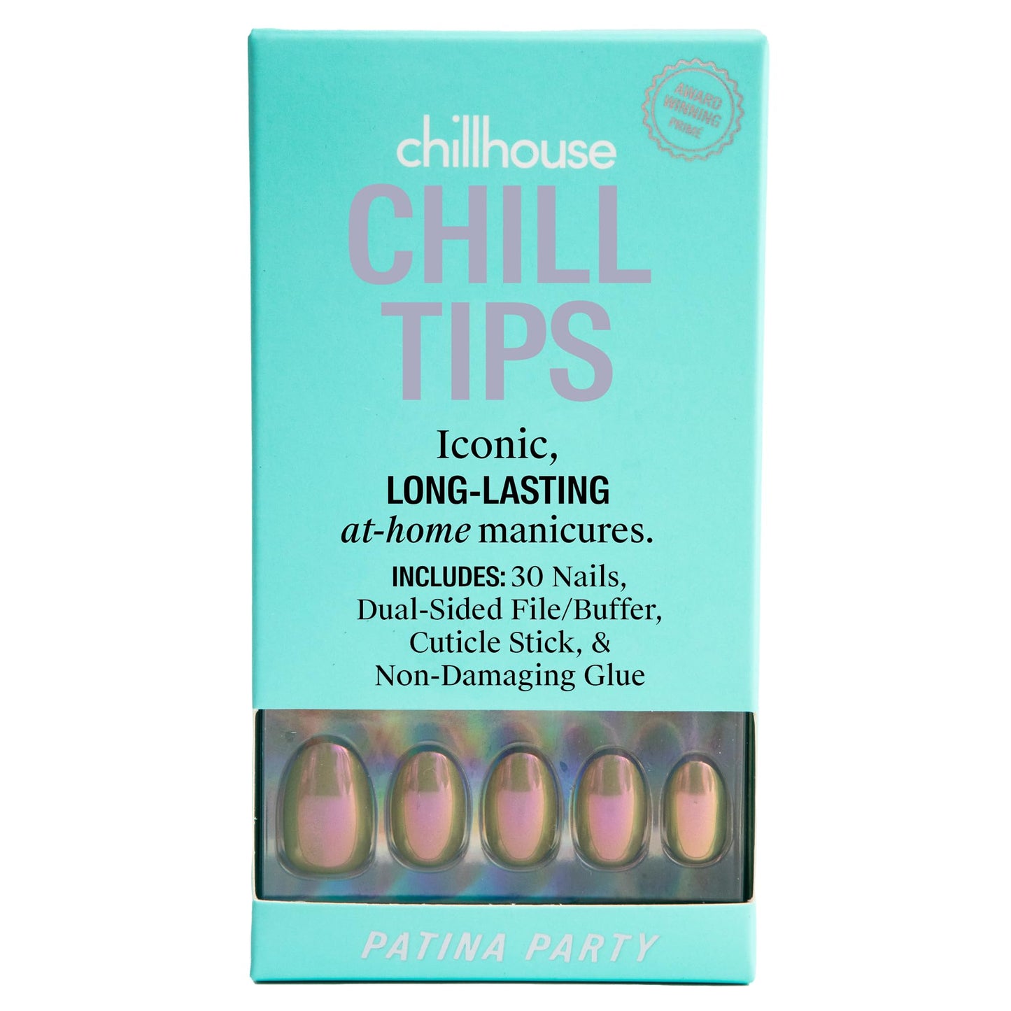 Chillhouse Kit De Uñas Chill Tips Press On -(Ovaladas)- 24 Formas Y Tamaños De Uñas - Hasta 3 Semanas De Uso - Ajuste Personalizable - Reutilizable - Fundado Por Latinas Y Propiedad De Mujer