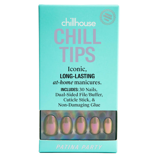 Chillhouse Kit De Uñas Chill Tips Press On -(Ovaladas)- 24 Formas Y Tamaños De Uñas - Hasta 3 Semanas De Uso - Ajuste Personalizable - Reutilizable - Fundado Por Latinas Y Propiedad De Mujer