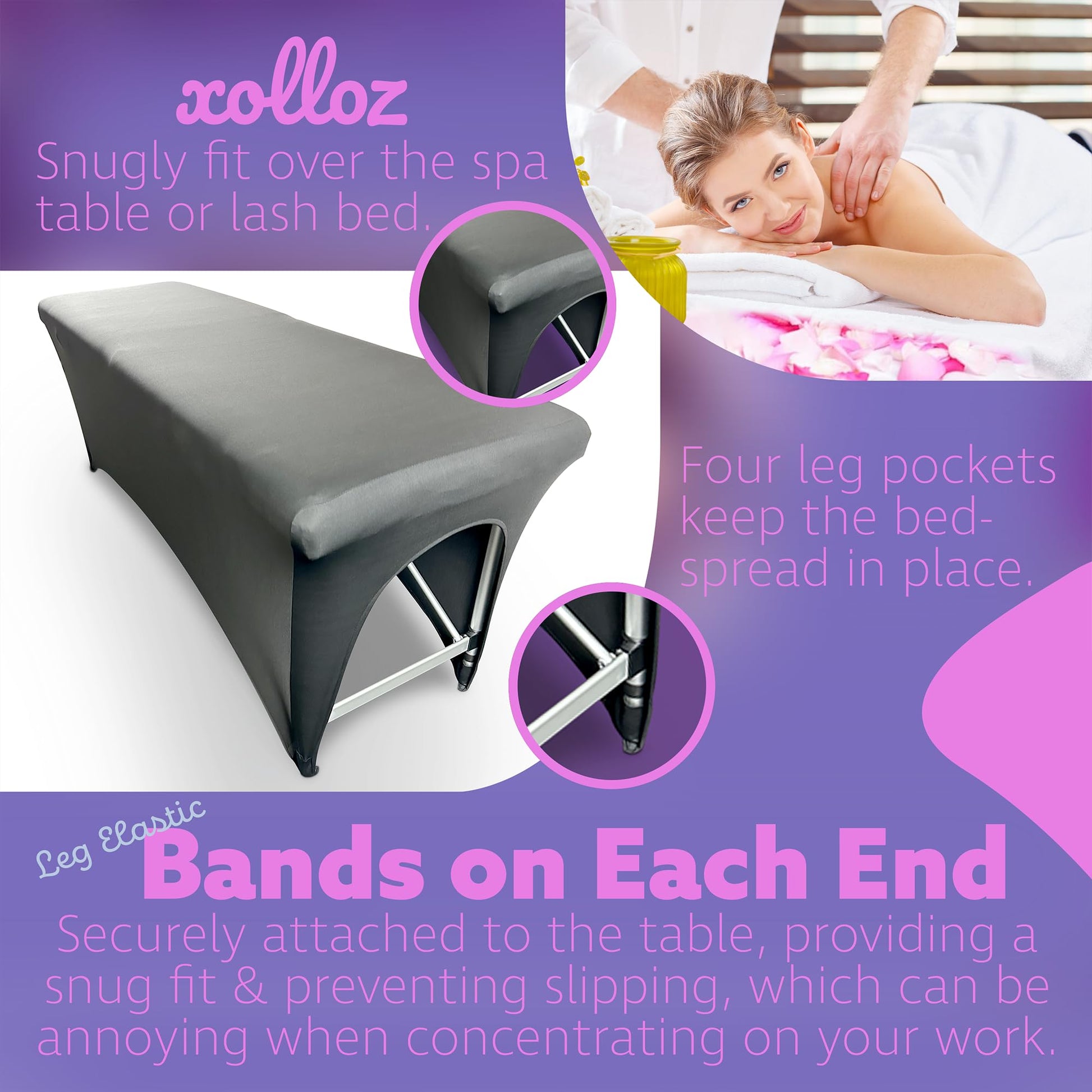Funda de cama de spa para extensión de pestañas, funda de cama TopBuy, excelente para una mesa de pestañas o cama de masaje (negro)