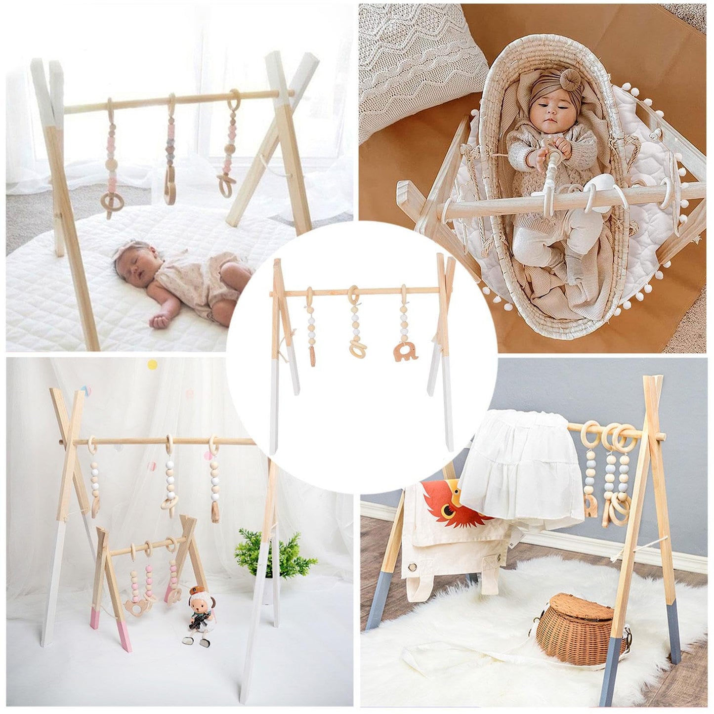 Gimnasio de Actividades Shakven Madera Plegable para Niños Pequeños