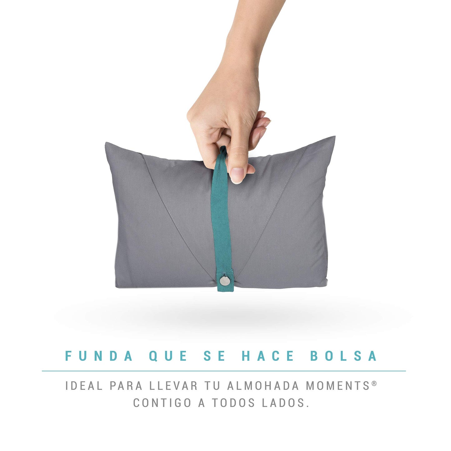 Almohada Portátil Sognare Moments Blanca Termorregulable y Hipoalergénica para Viajes y Bebés