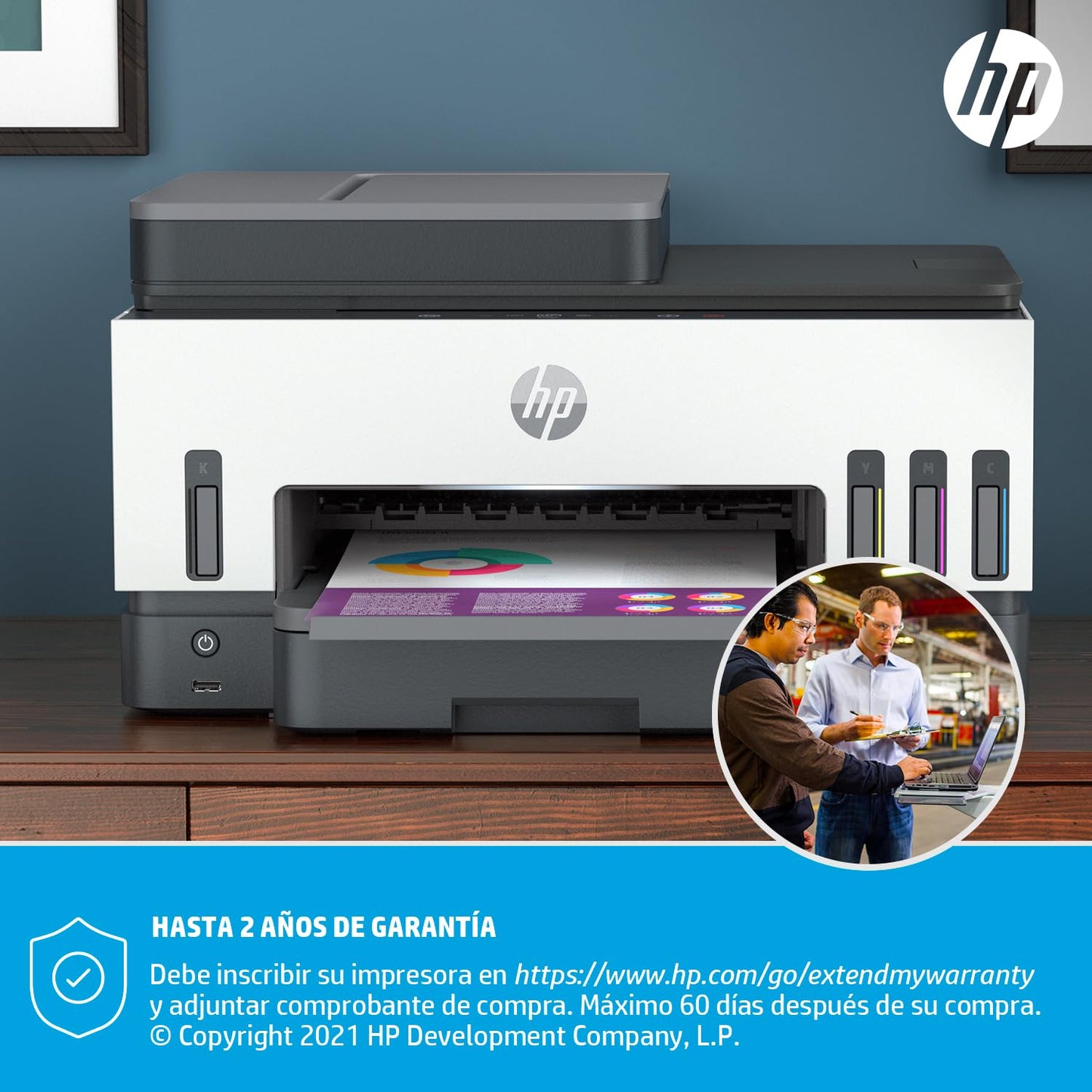 HP Impresora Multifuncional Smart Tank 790, Tinta Continua, Color, Wi-Fi, Dúplex (Doble Cara) & ADF Alimentador Automático (4WF66A)