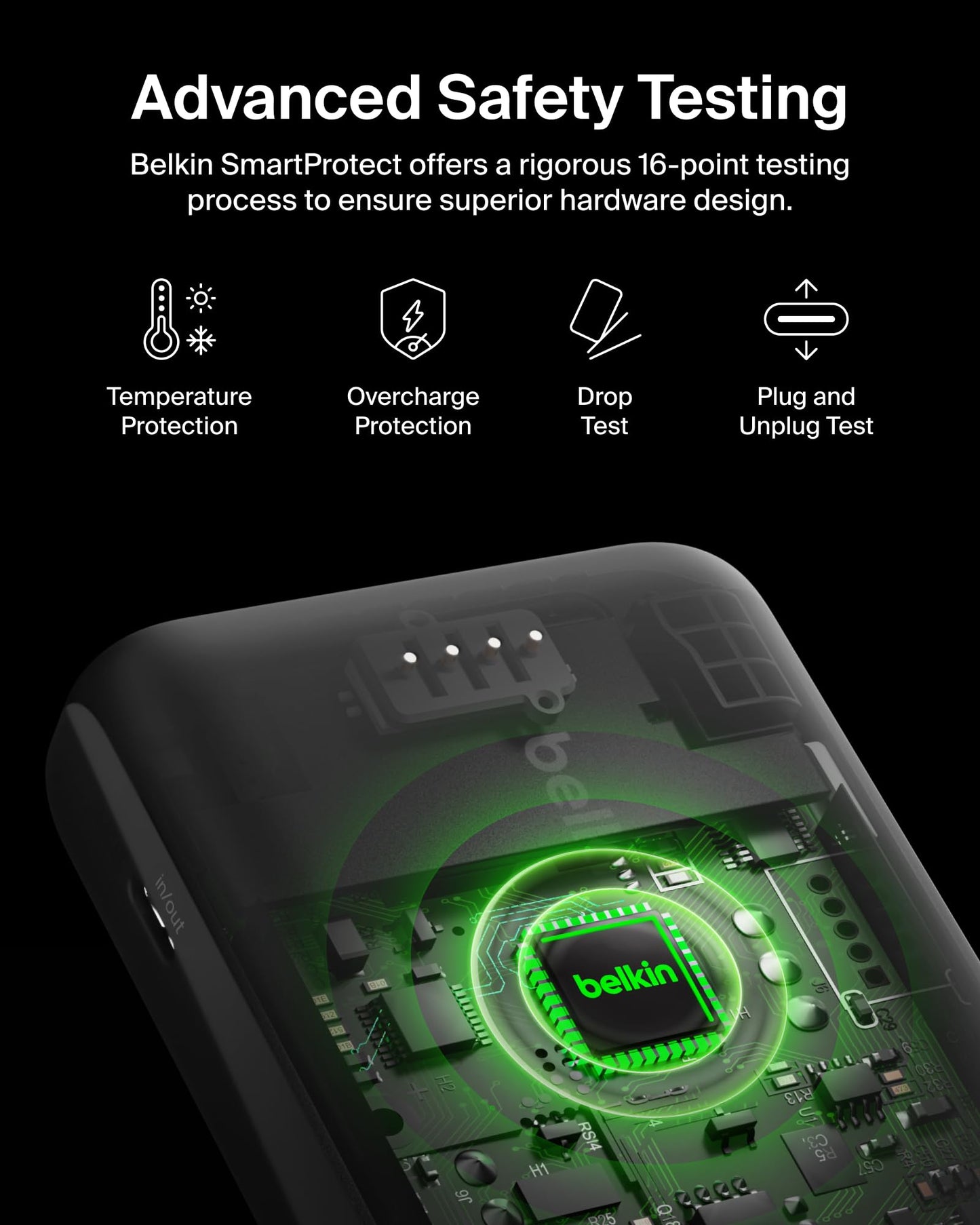 Batería Magnética Belkin Blanca con Qi2 de 15W y 5,000 mAh