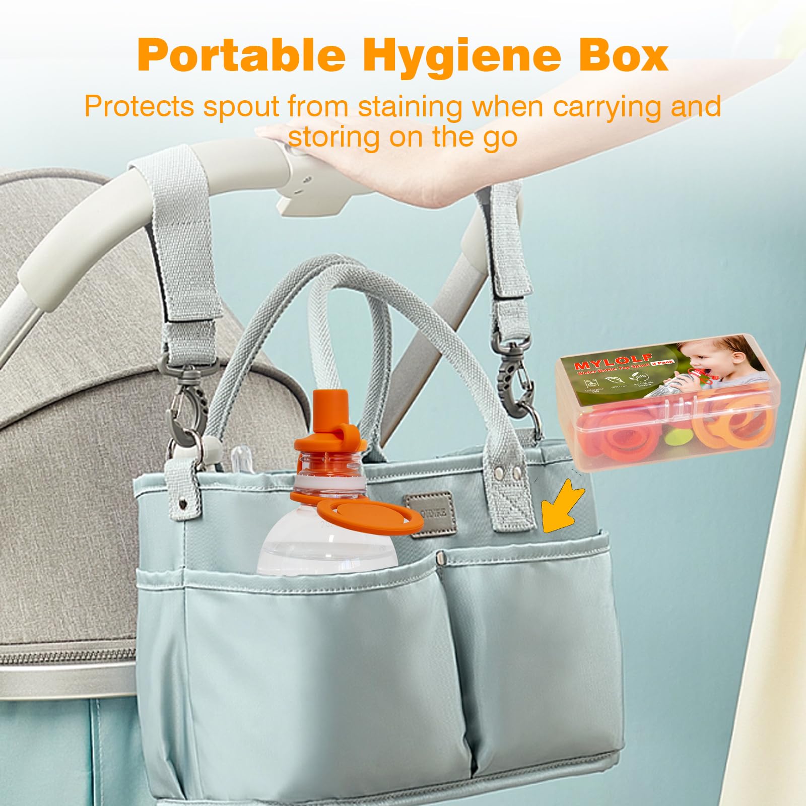 Boquilla de silicona para botella de agua: adaptador de boquilla para botella sin derrames para niños y bebés, sin BPA, paquete de 3