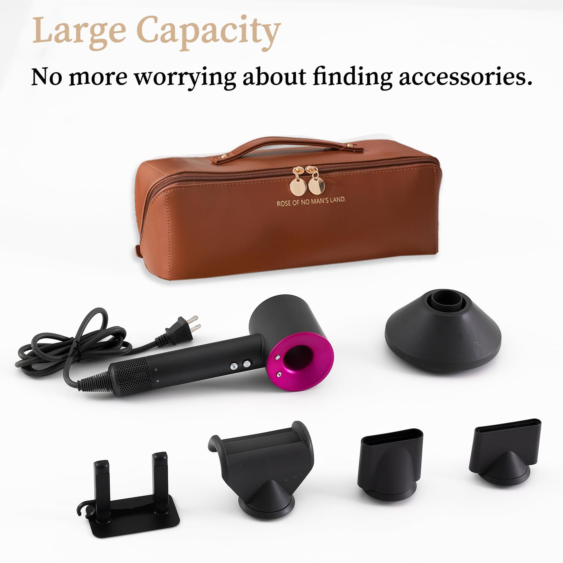 Linpr Estuche de Viaje Compatible con Dyson Airwrap Styler, Bolsa de Almacenamiento de Viaje Portátil para Secador de pelo, Estuche Organizador Impermeable para Shark Flexstyle (Marrón)