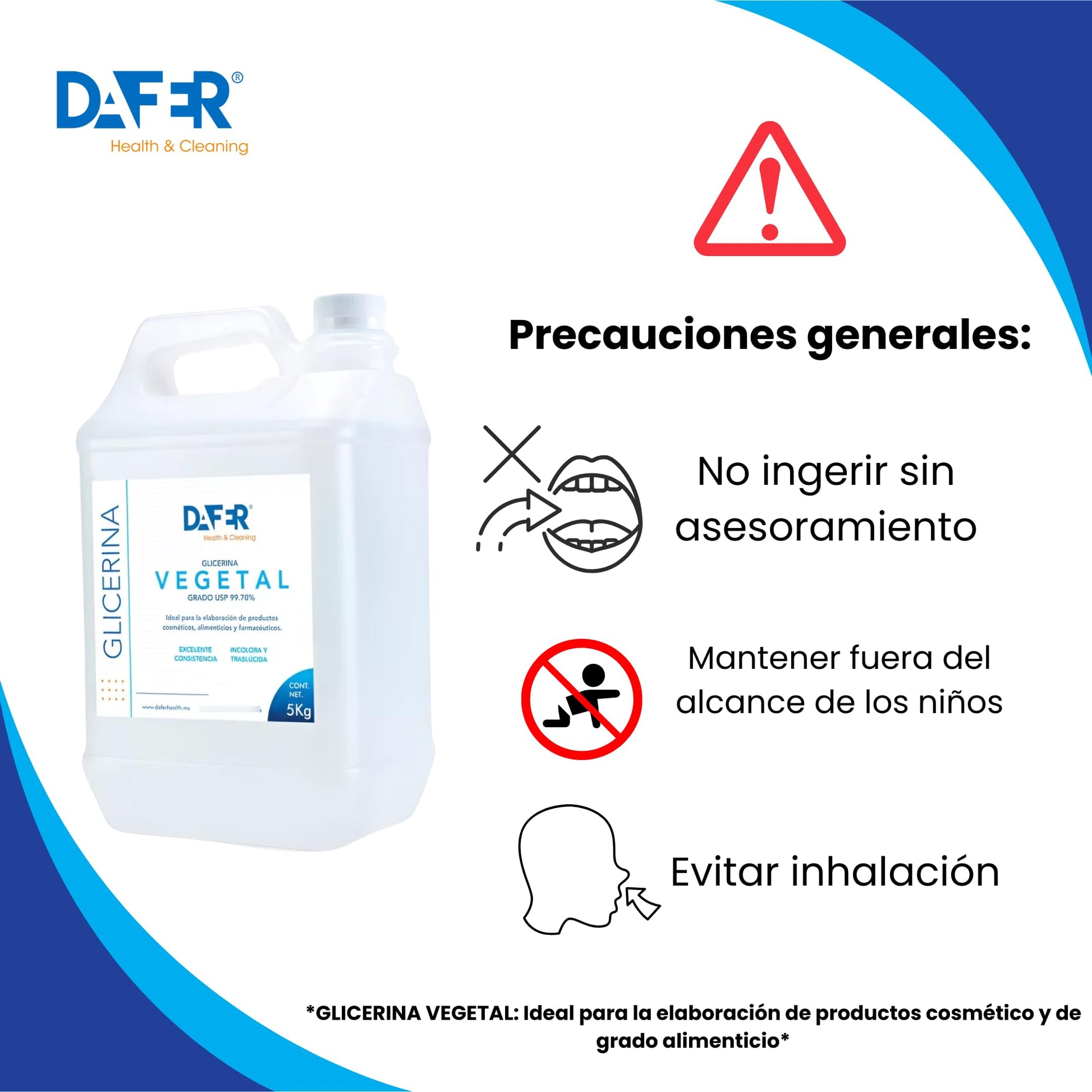 Glicerina Vegetal grado USP 20KG para el cuidado de la piel, cosméticos y productos comestibles