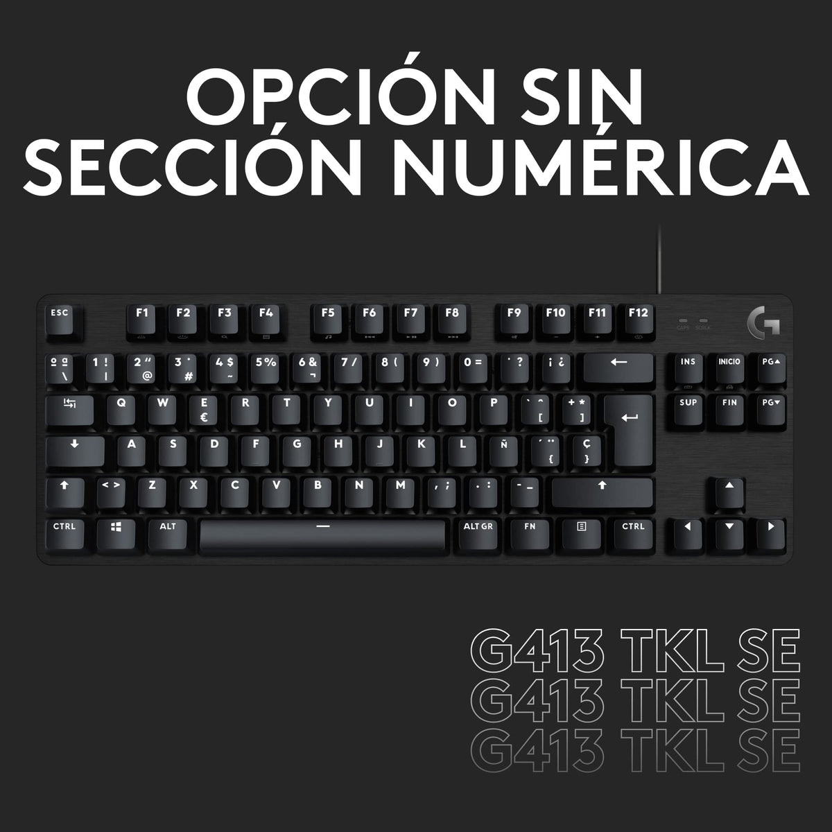 Teclado Mecánico Gaming Logitech G413 SE Negro Aluminio Retroiluminado para Windows y macOS