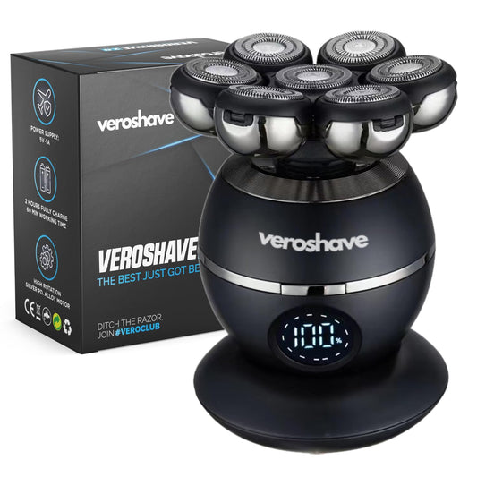 Afeitadora de Cabeza Veroshave Negra Sin Cables Recargable 7 Hojas para Hombre