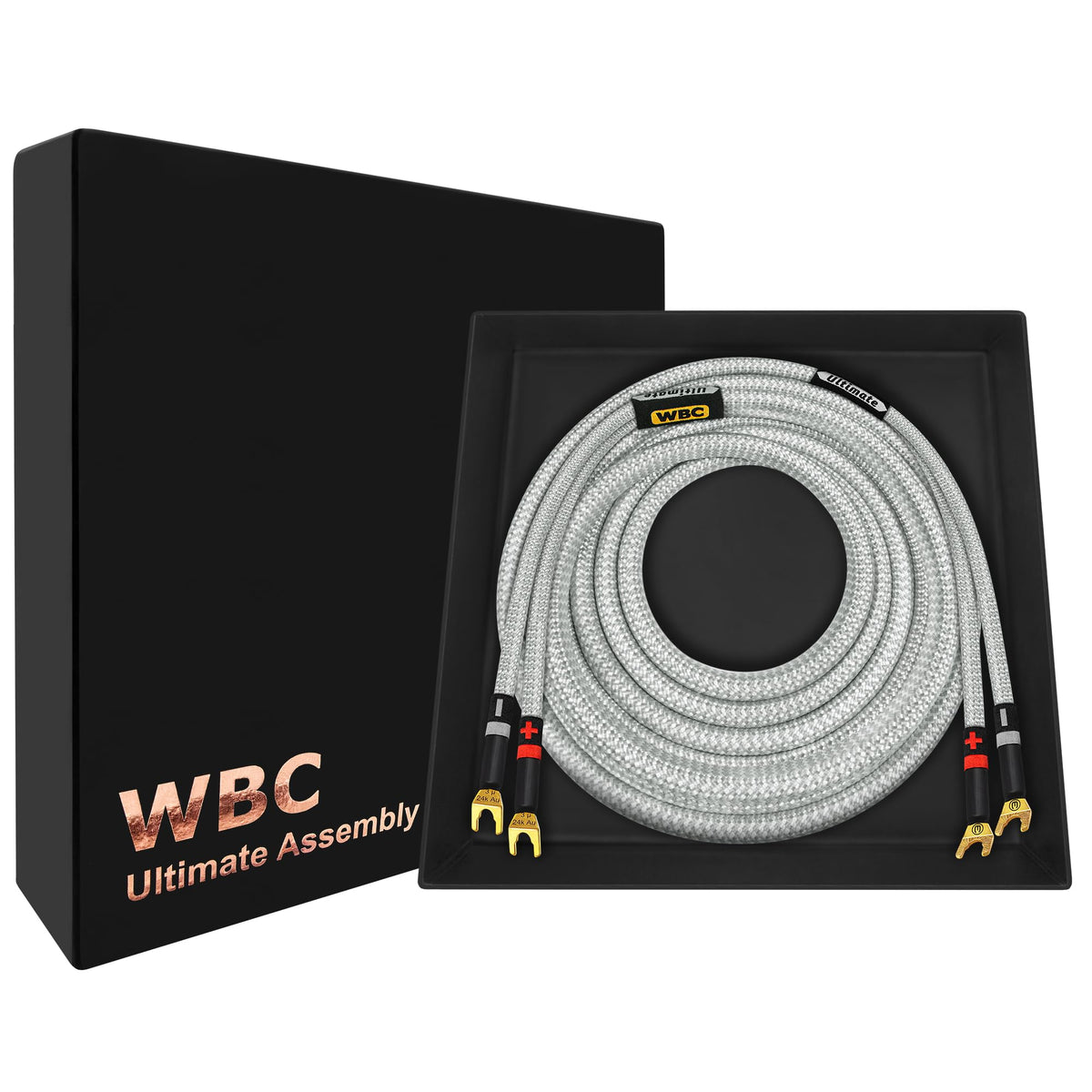 Cable WORLDS BEST CABLES 3 Pies Plata de Alta Fidelidad OFC Ultra Puro con Enchufes Eminence Spade para Canal Central