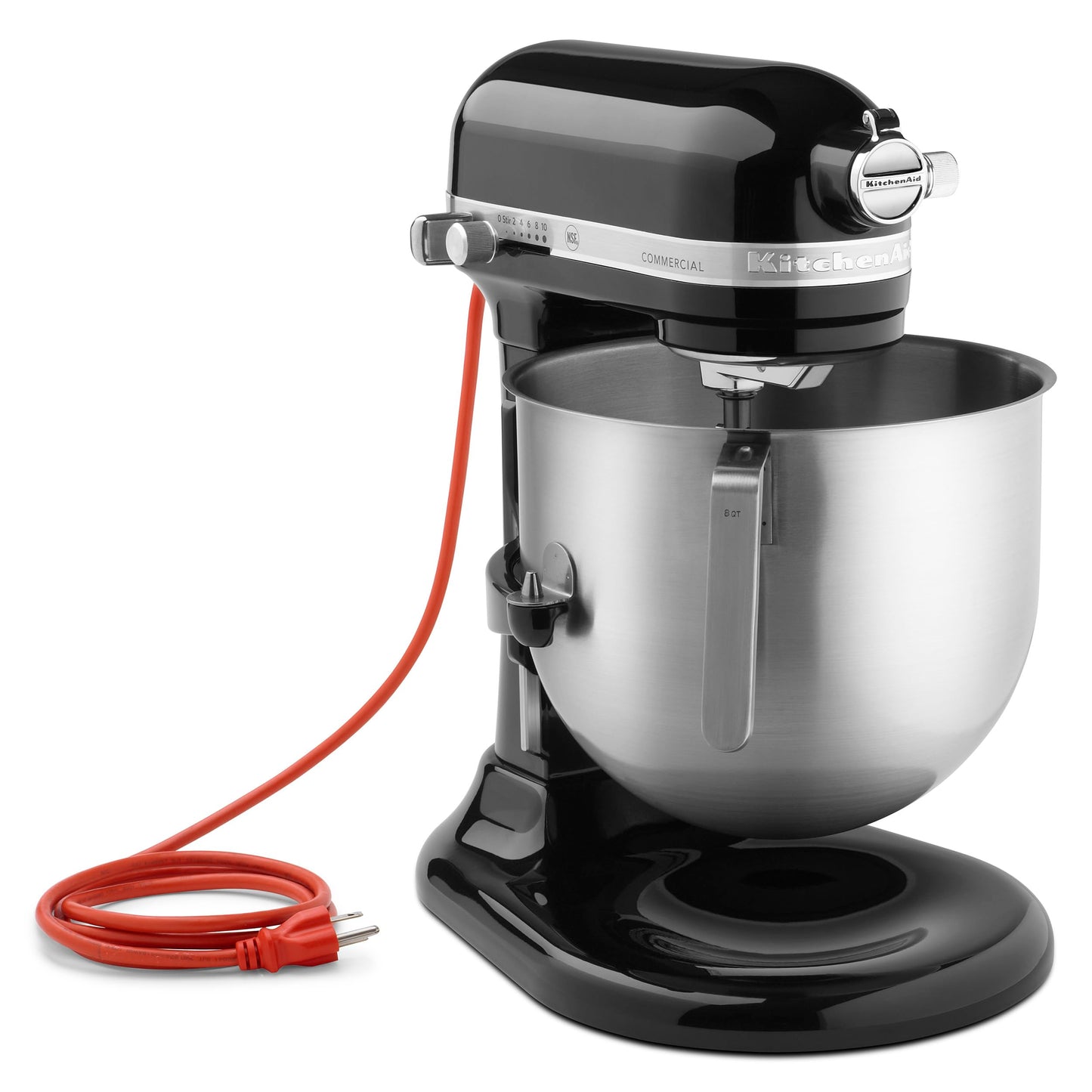 KitchenAid Mezclador de soporte de 8 cuartos con elevación de tazón, sin protector de taza, Negro ónice, 7.5 l