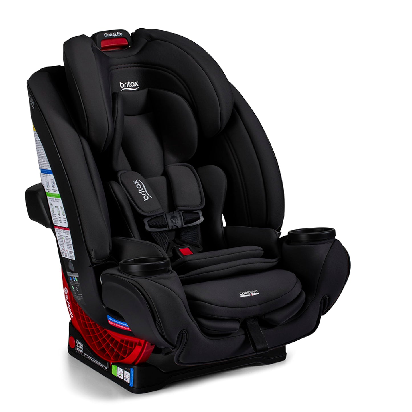 Britax One4Life - Asiento de coche convertible todo en uno, asiento de coche 3 en 1 y asiento elevador con instalación fácil de clic, capacidad extendida de cara trasera y telas transpirables de