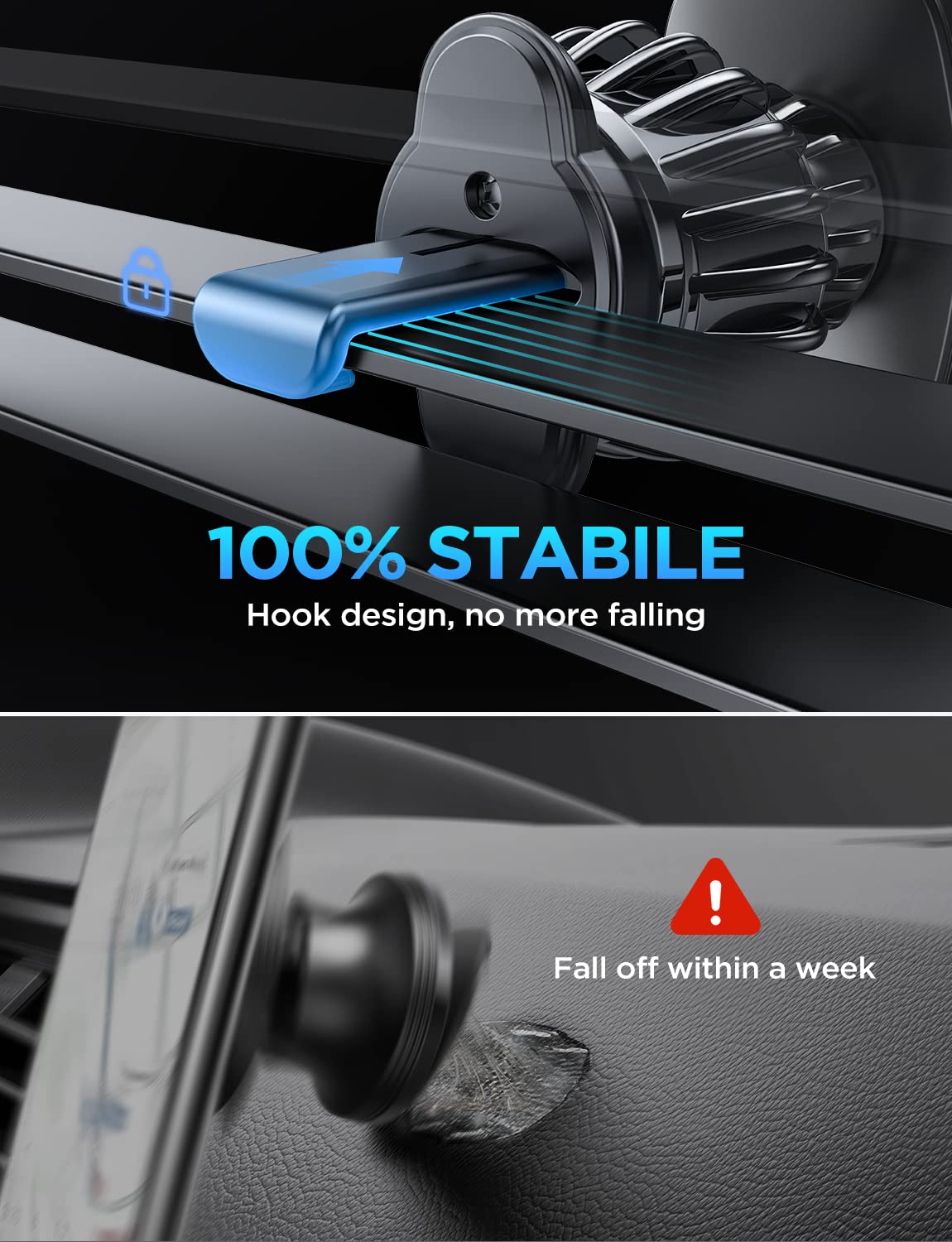 LISEN Soporte para Celular Automóvil Magnético [2 Juegos], Porta Celular para Auto, 6 Imanes Potentes, Compatible con iPhone 16/15 Pro MAX, Galaxy S24 S23 Ultra, Redmi