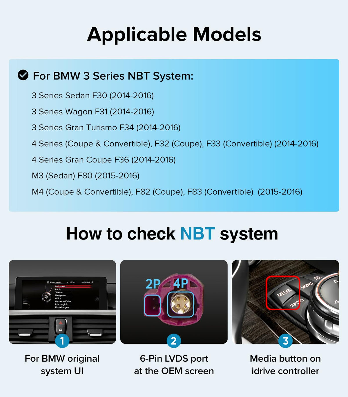 Radio CarPlay Linux BMW Serie 3 y 4 26 cm NBT