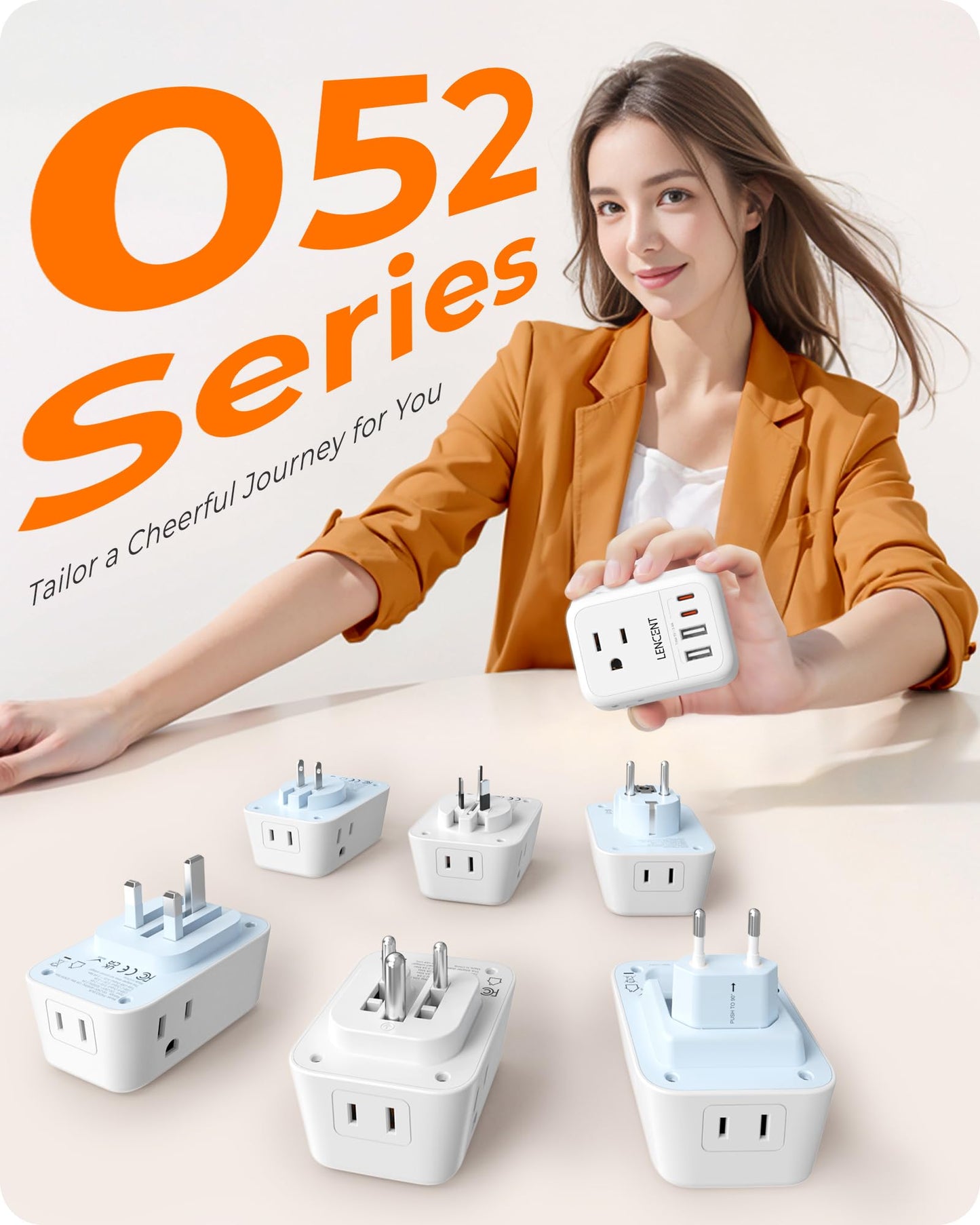 LENCENT 2X Adaptador de Viaje Enchufe UK, Cargador con 4 Salidas CA y 4 Puertos USB (2 USB-C), Convertidor de Enchufe Americano a Inglés Tipo G con Toma de Tierra, para Reino Unido, Irlanda, Hong Kong