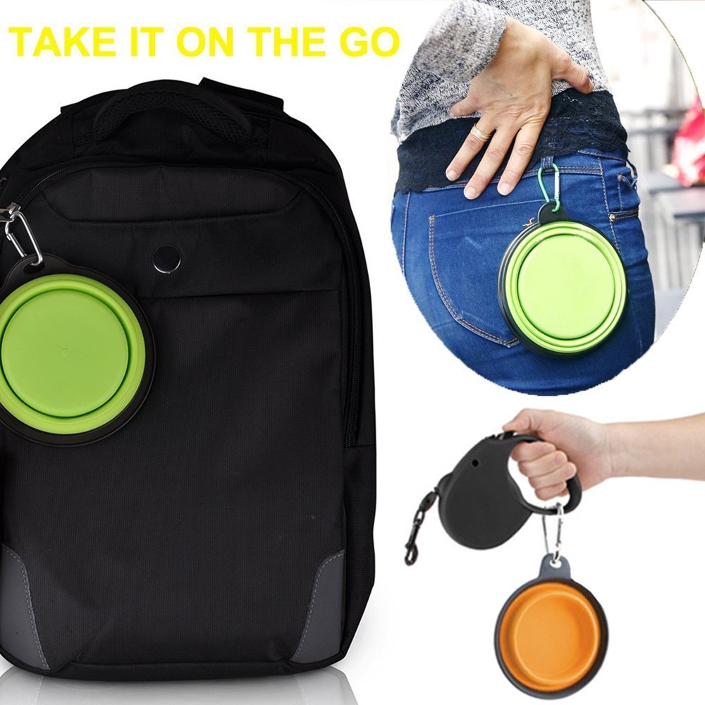 Platos para Perro Wolfi Plegables y Portátiles Grado Alimenticio Libre de BPA para Viajar