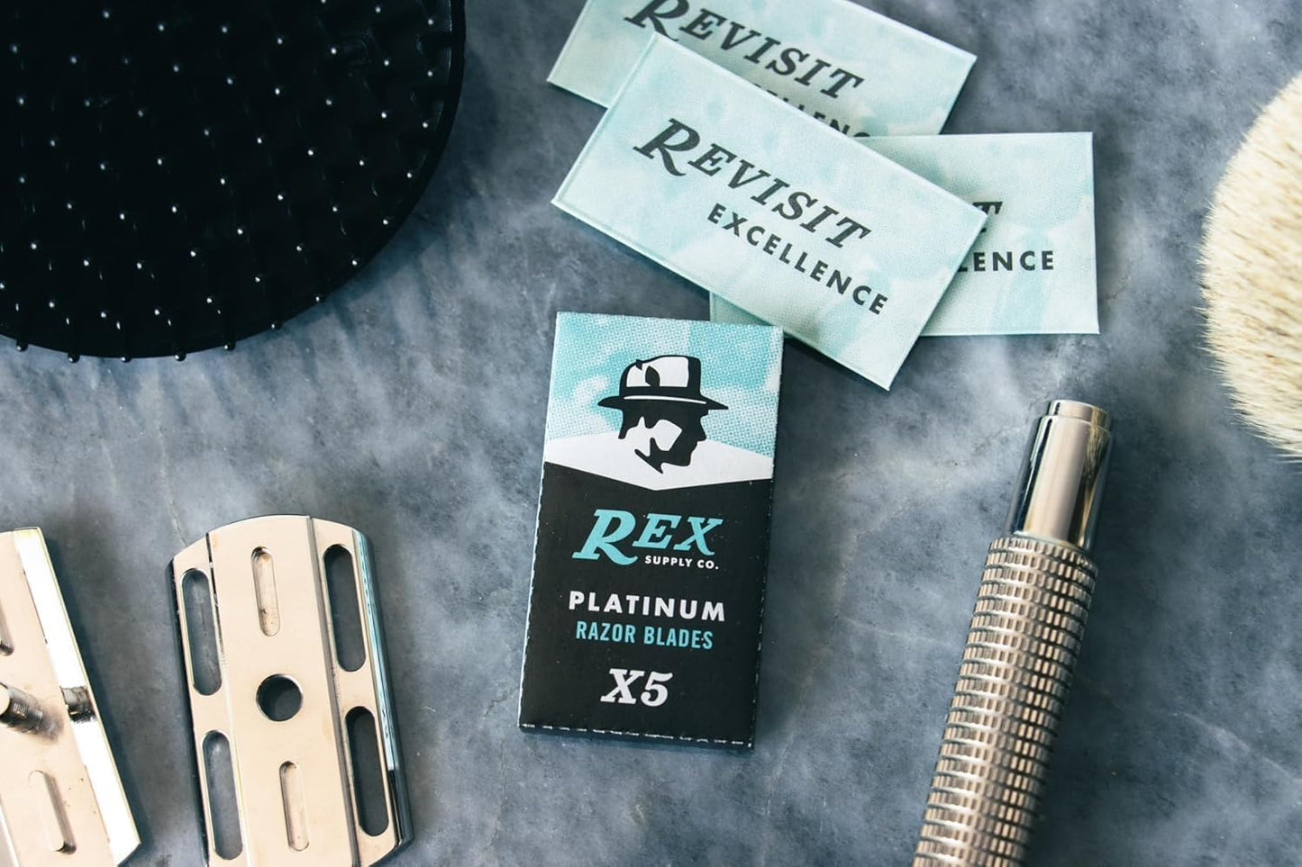 Rex Supply Company Rex Supply Co., 100 Hojas de Afeitar de Seguridad de Doble Filo, con Revestimiento de Platino, Fabricadas En La República Checa