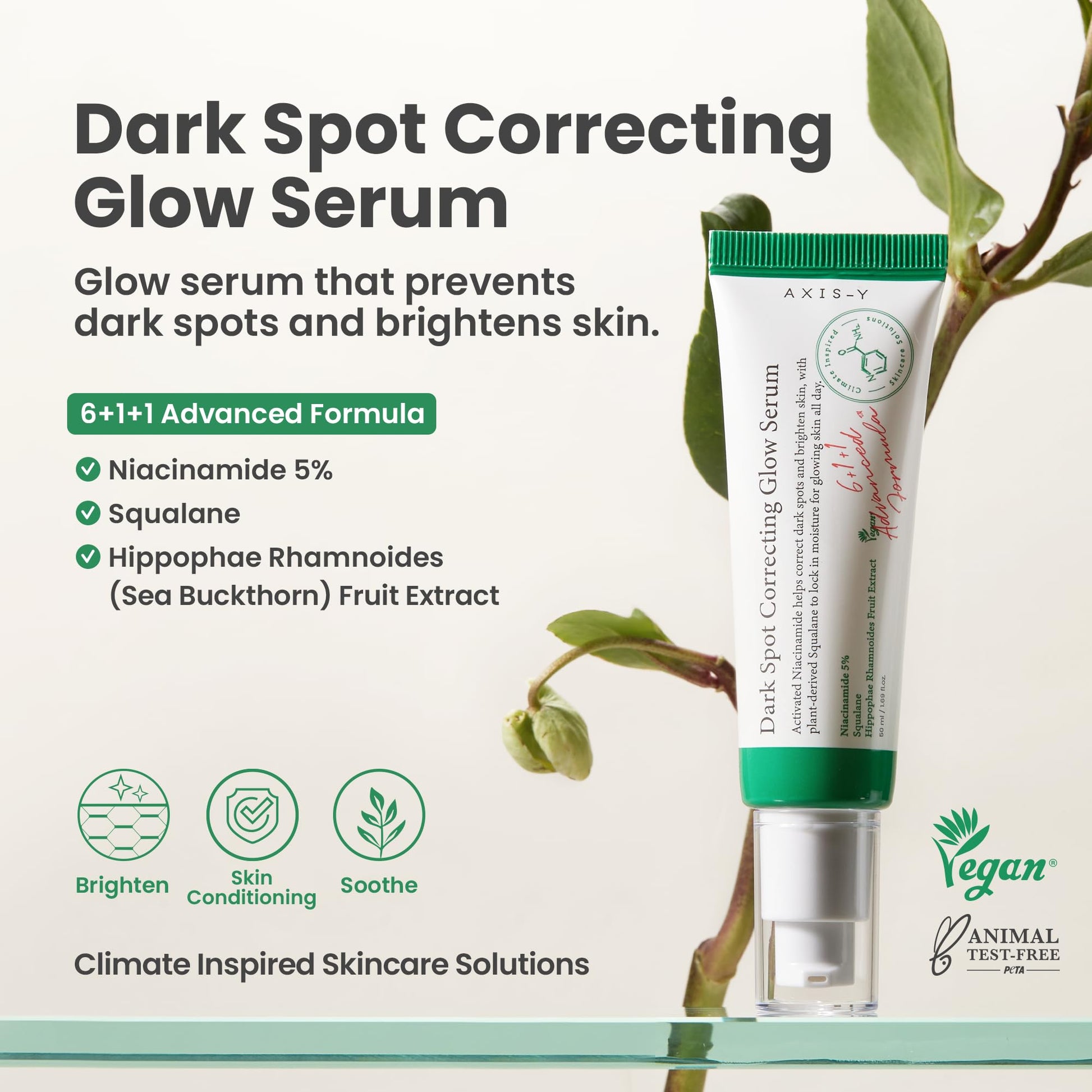 AXIS-Y Suero Niacinamida Corrector de manchas oscuras de 1.7 fl oz-1.69 onzas líquidas, Suero iluminador, Cuidado de la piel coreano, tratamiento de manchas oscuras, hiperpigmentación, 1 unit