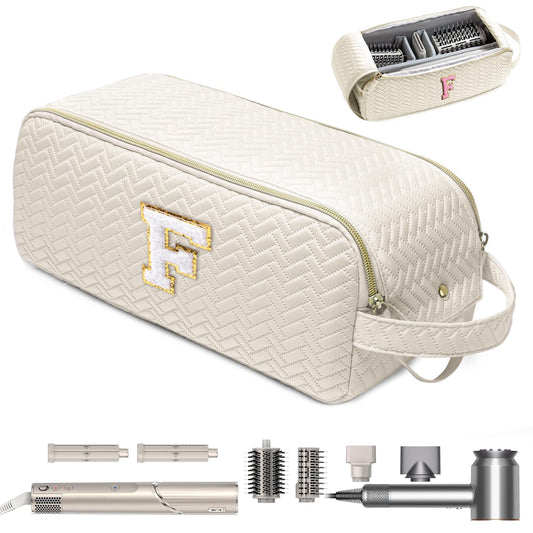 Bolsa de viaje para herramientas de cabello con inicial, compatible con Shark Flexstyle, funda de transporte portátil de tiburón, funda de secador de pelo, F