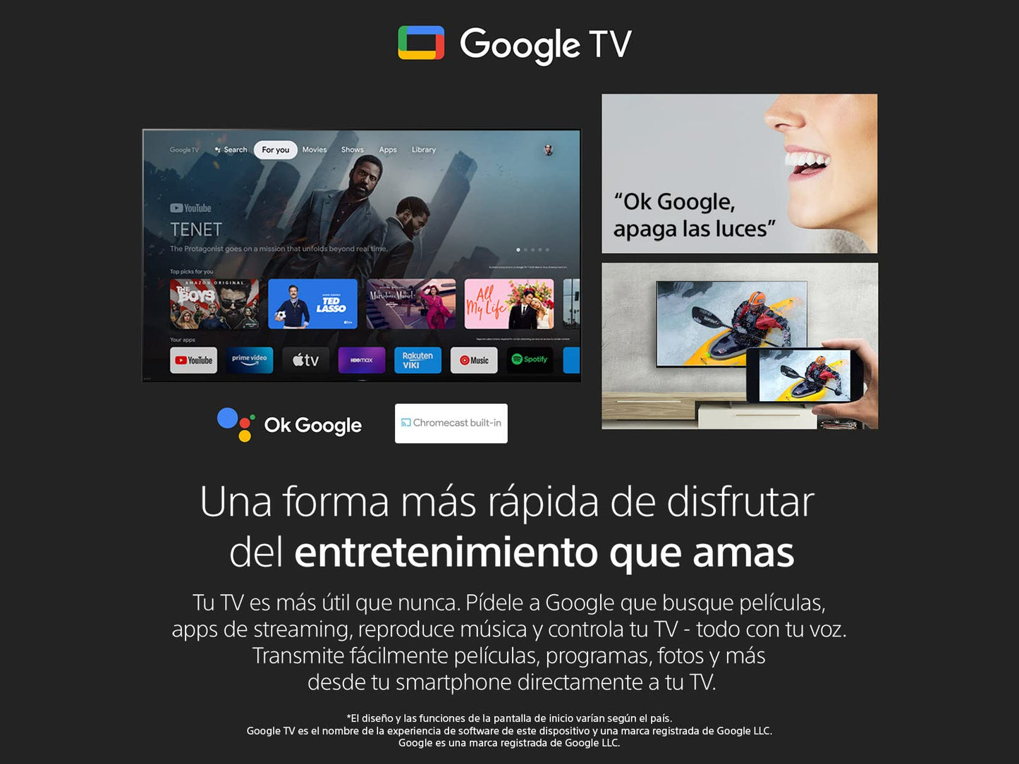 Pantalla LED 65 Pulgadas Sony X80K 4K UHD Smart Google TV